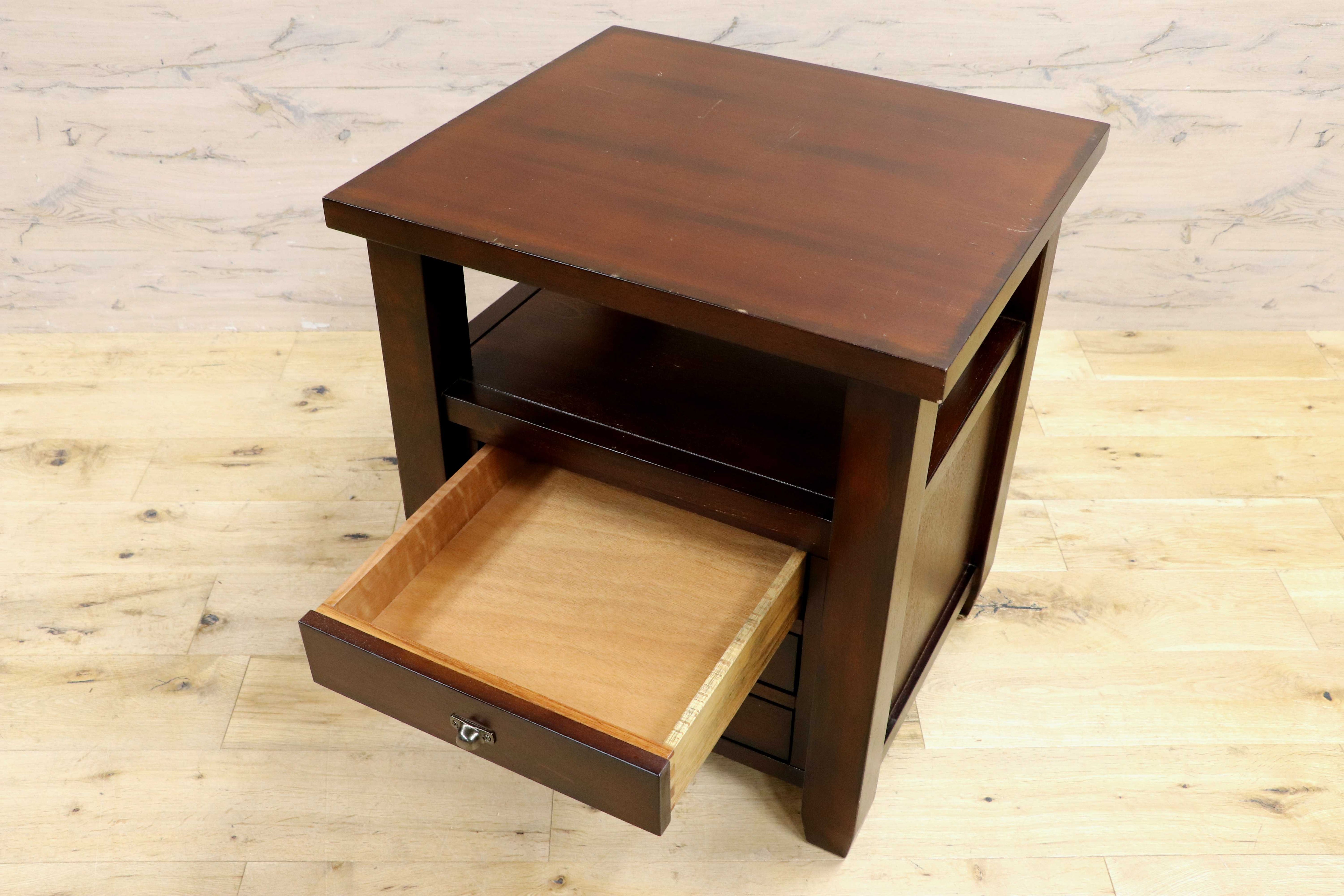 GMIK742○OUTLOOK クラシック 木製 サイドテーブル ナイトテーブル 引き出し ベッドサイド アンティーク