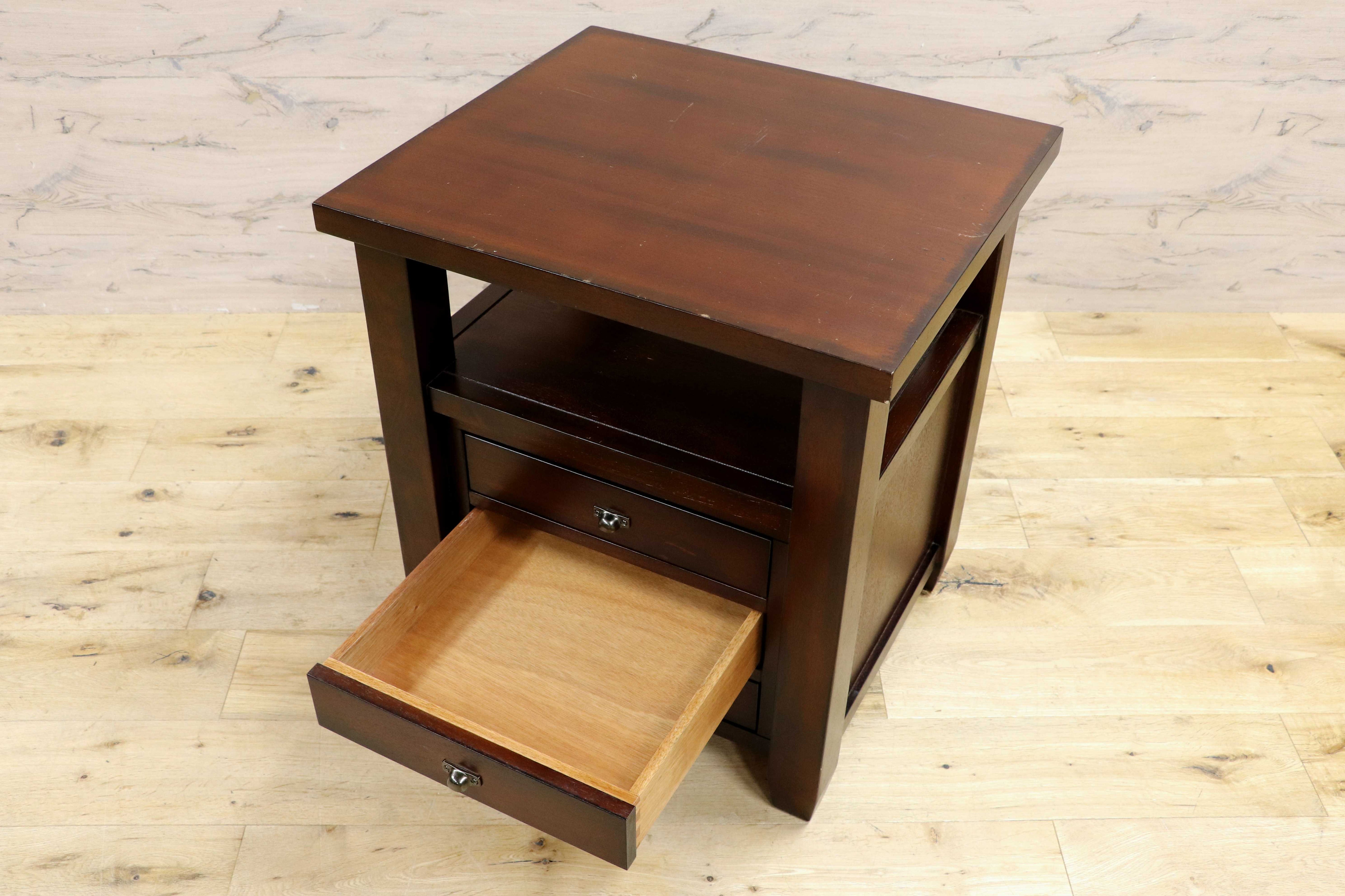 GMIK742○OUTLOOK クラシック 木製 サイドテーブル ナイトテーブル 引き出し ベッドサイド アンティーク