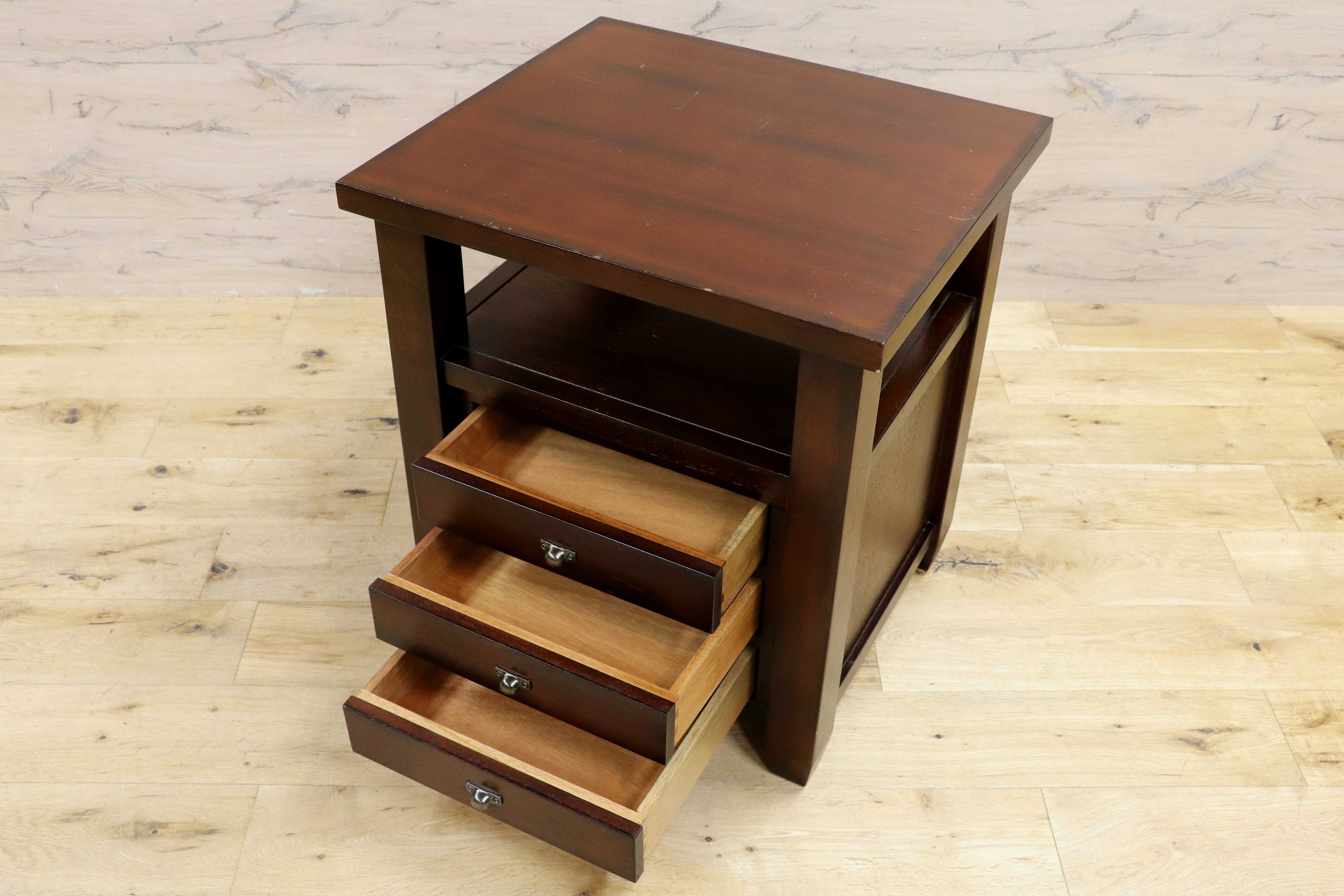 GMIK742○OUTLOOK クラシック 木製 サイドテーブル ナイトテーブル 引き出し ベッドサイド アンティーク