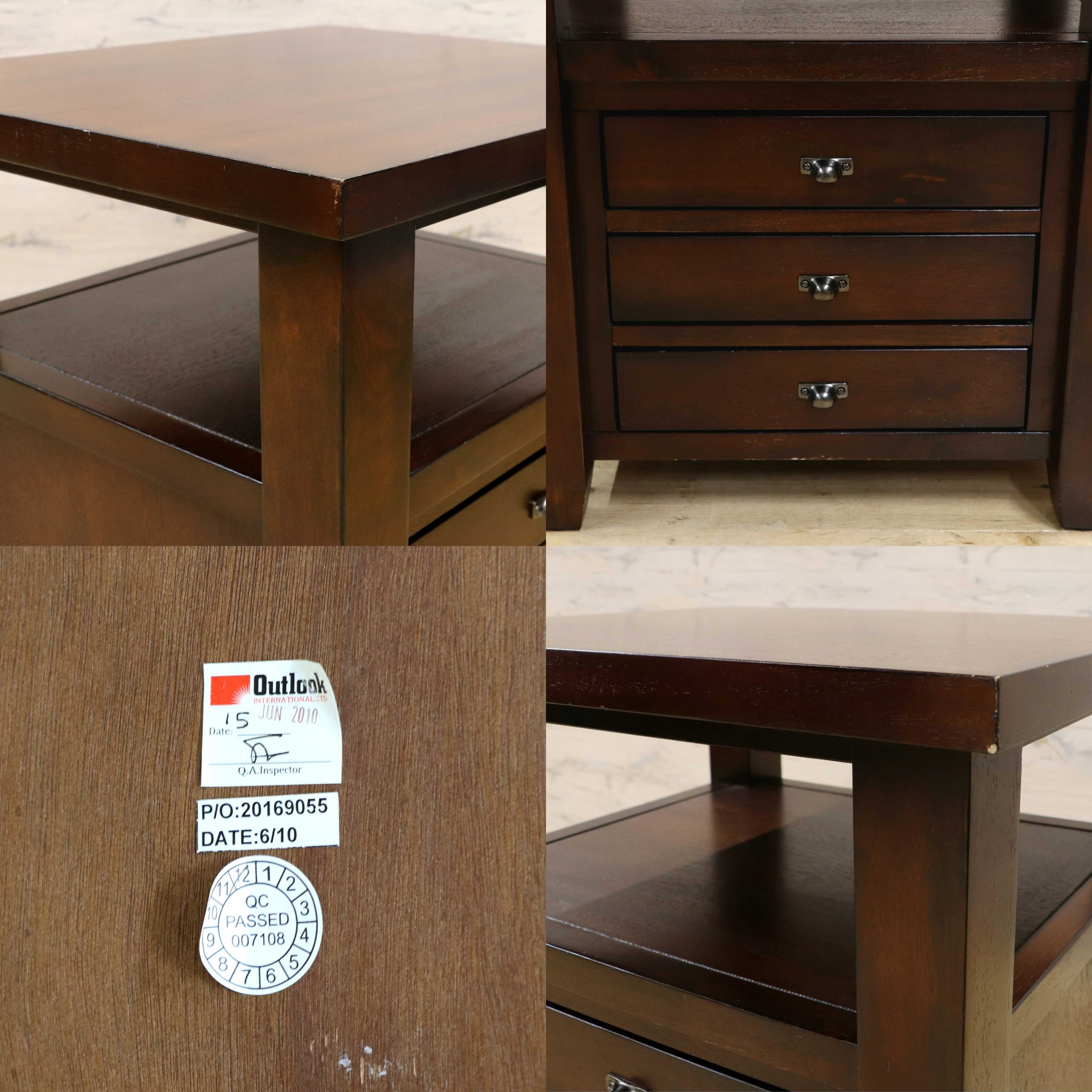 GMIK742○OUTLOOK クラシック 木製 サイドテーブル ナイトテーブル 引き出し ベッドサイド アンティーク