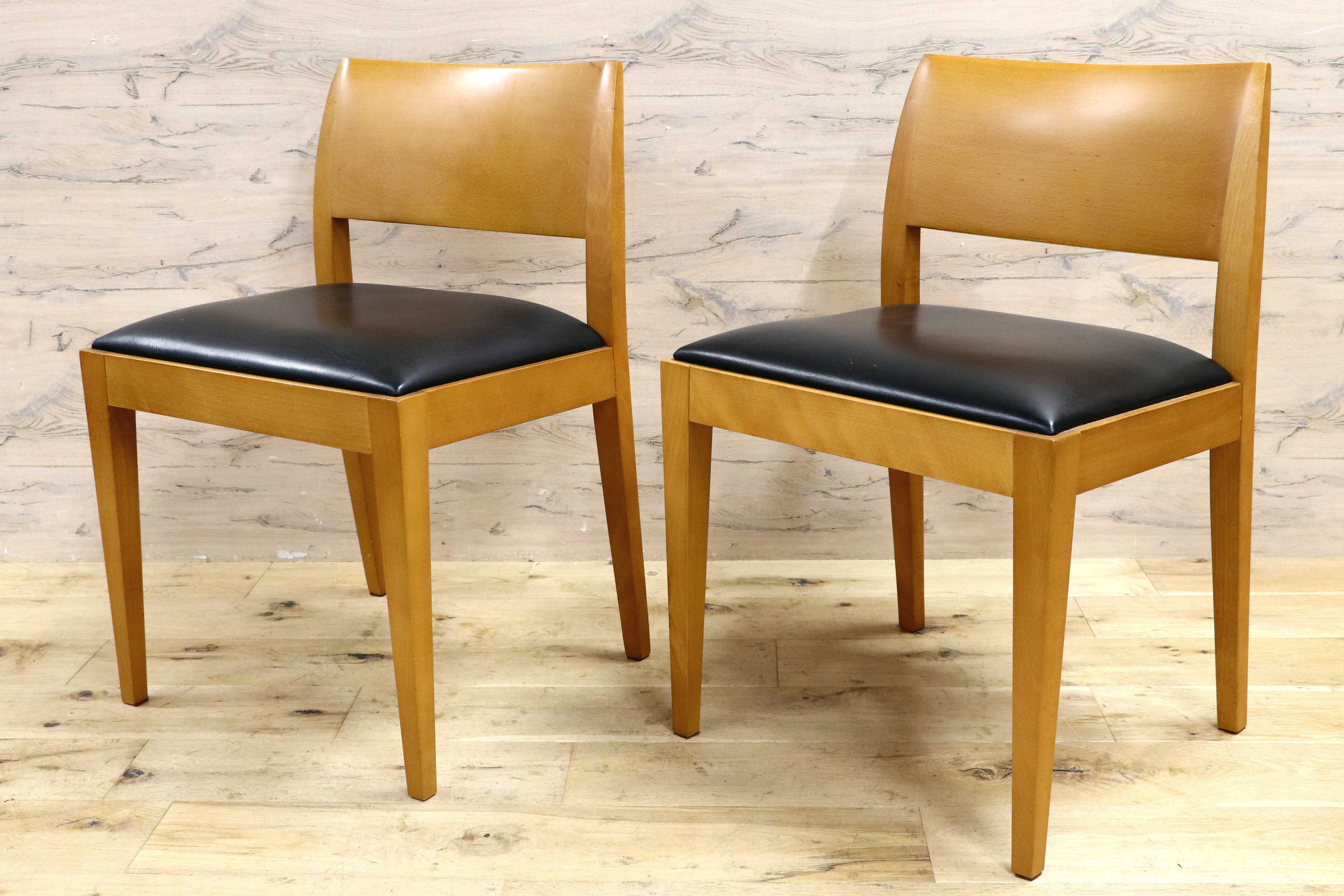 GMIK729B○Andreu World / アンドリュー・ワールド ダイニングチェア 2脚セット 椅子 レザー シンプル モダン スペイン製