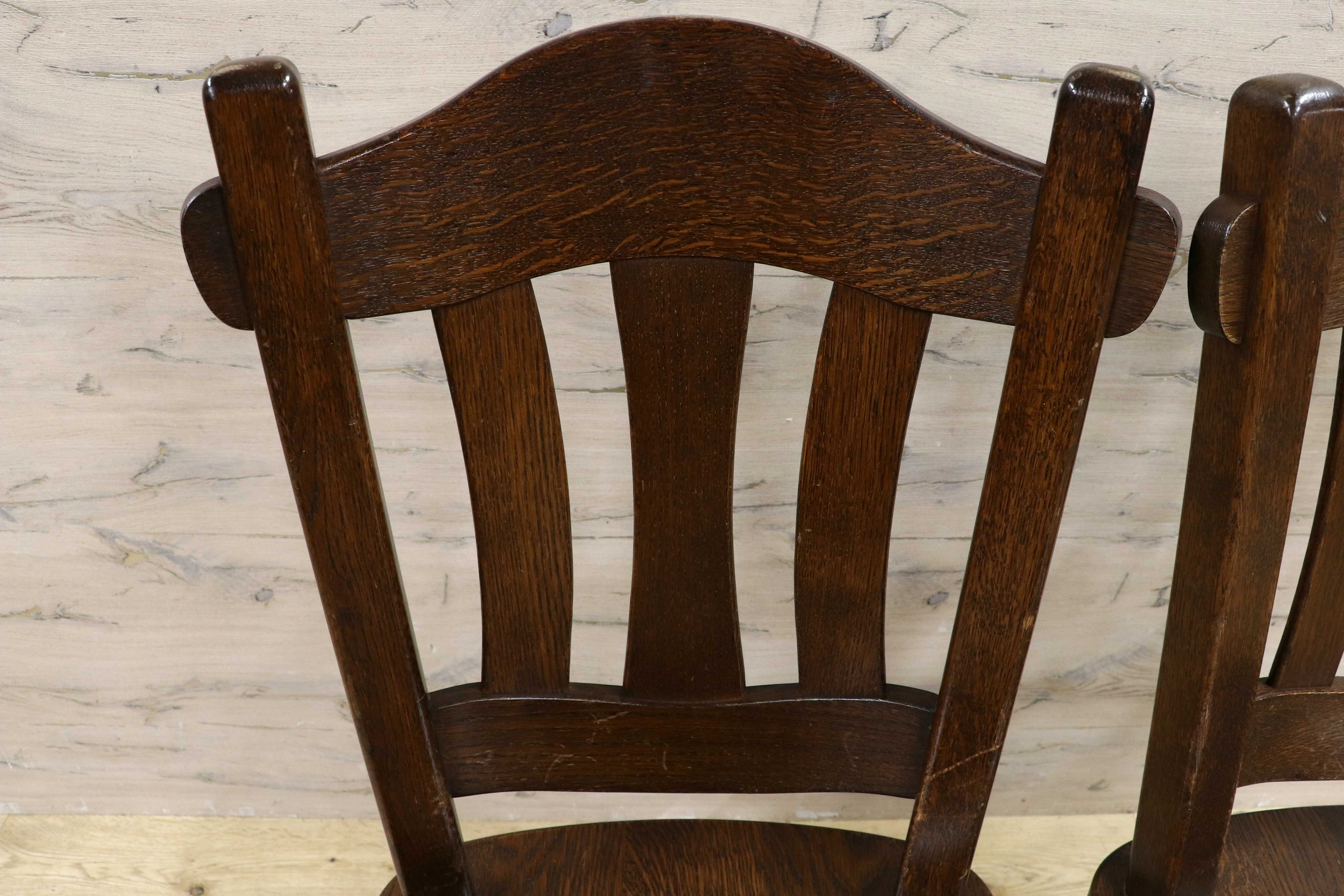 GMIK733A○起立木工 / KIRITSU MOKKO ダイニングチェア オランダ製 ダッチカントリー 椅子 オーク無垢材 アンティーク 2脚セット