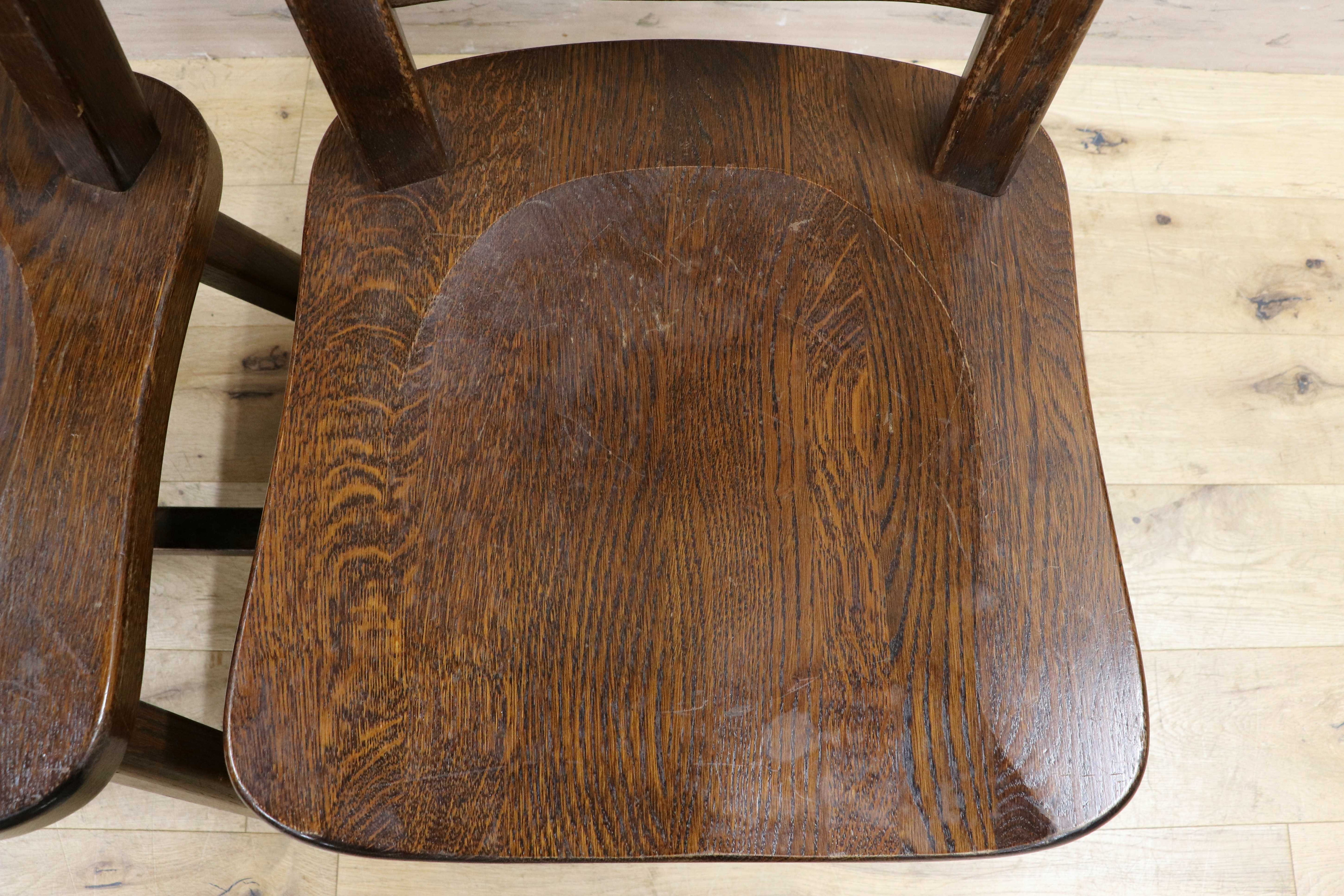 GMIK733A○起立木工 / KIRITSU MOKKO ダイニングチェア オランダ製 ダッチカントリー 椅子 オーク無垢材 アンティーク 2脚セット