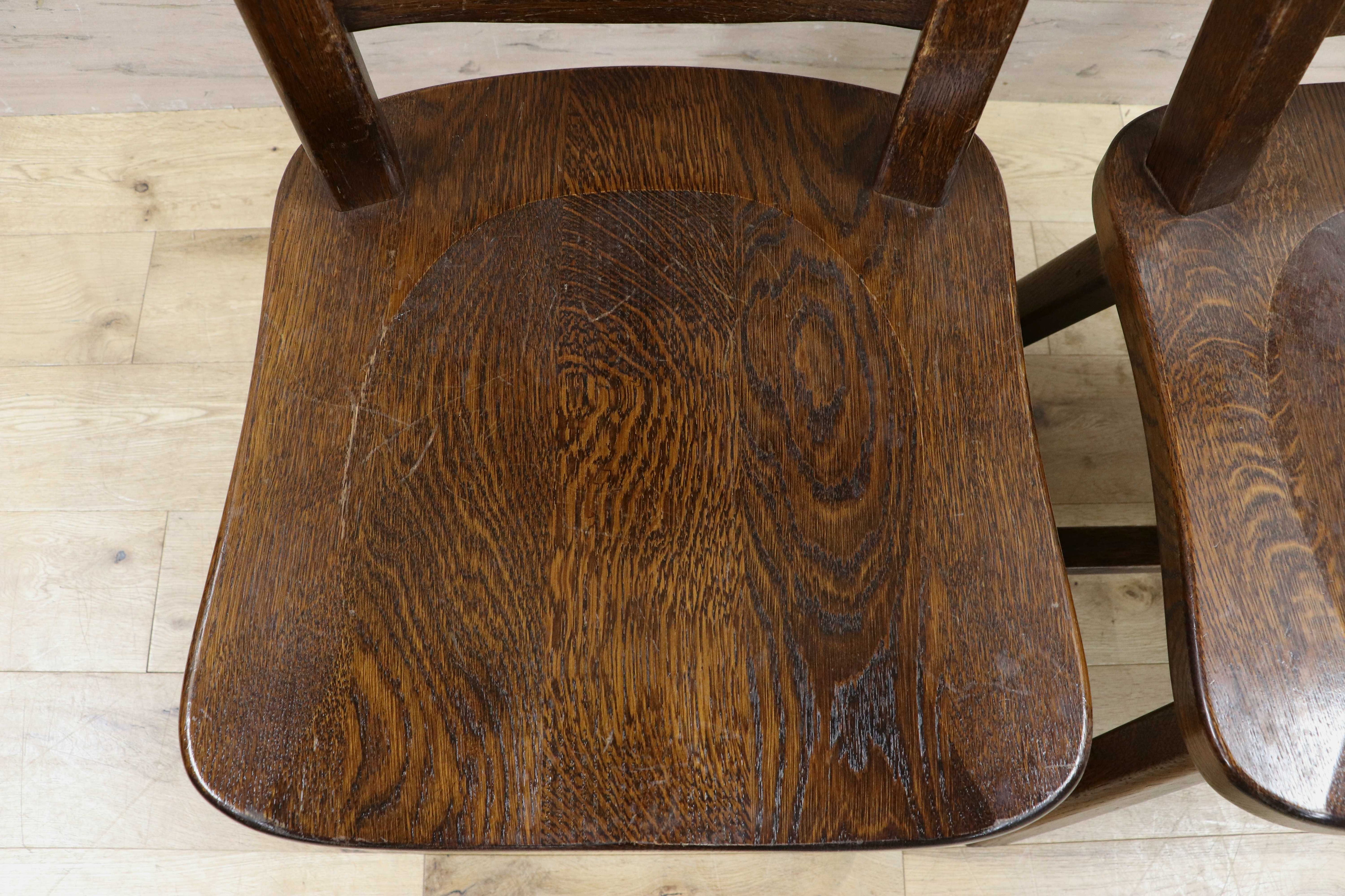 GMIK733A○起立木工 / KIRITSU MOKKO ダイニングチェア オランダ製 ダッチカントリー 椅子 オーク無垢材 アンティーク 2脚セット