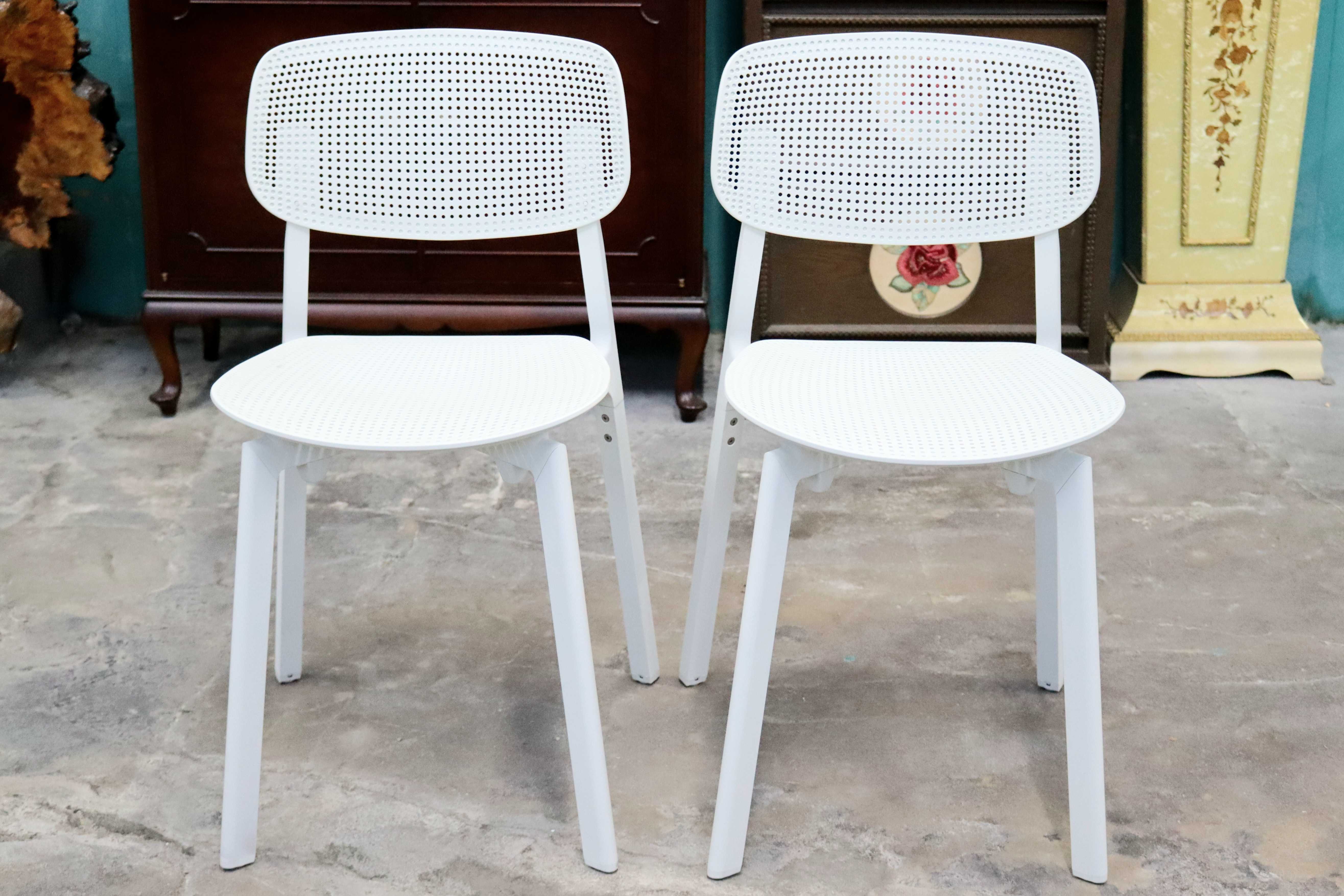 GMIS275C○KRISTALIA / クリスタリア COLANDER ダイニングチェア 椅子 2脚セット スタッキング モダン イタリア 白 展示品 定価約10万