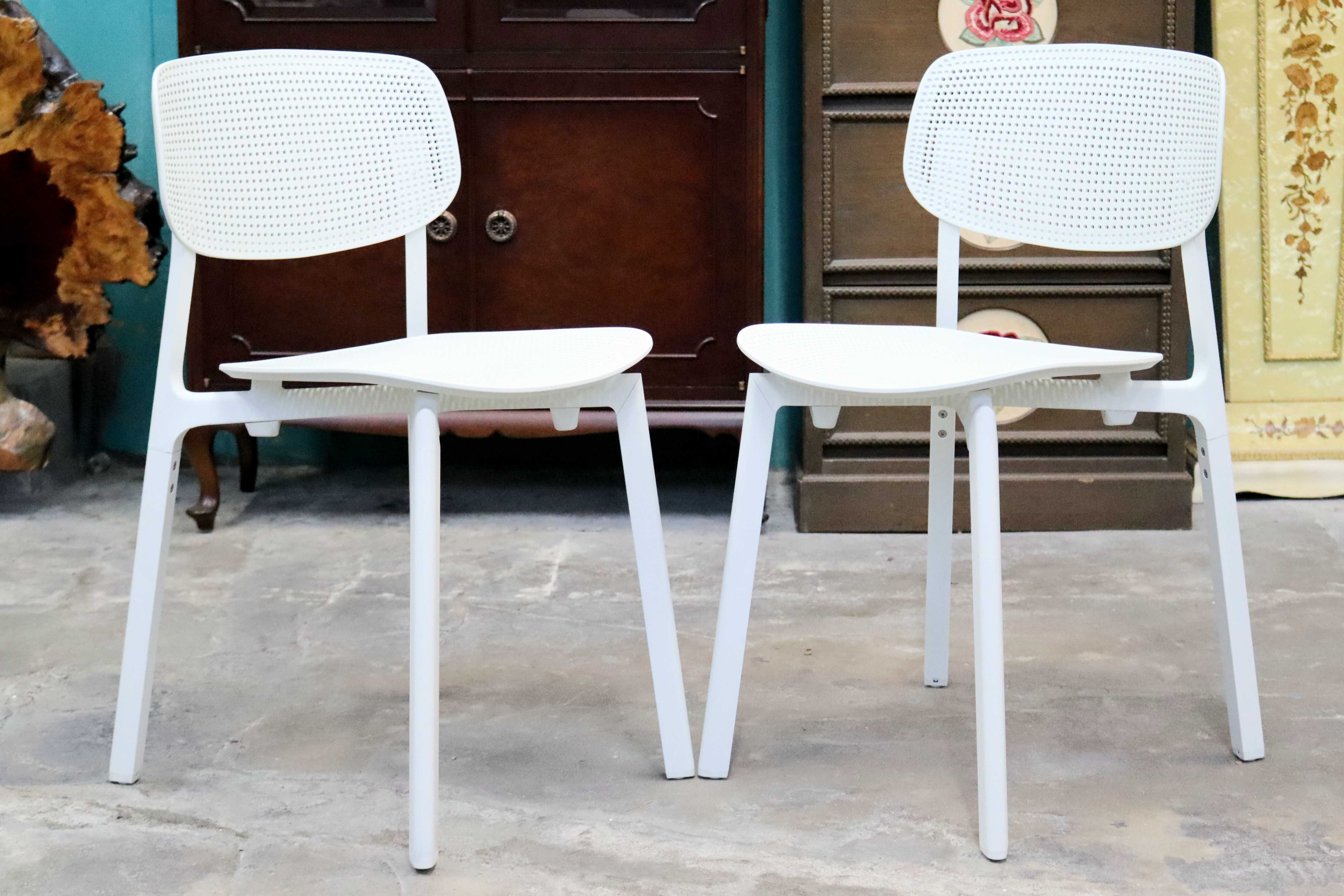 GMIS275C○KRISTALIA / クリスタリア COLANDER ダイニングチェア 椅子 2脚セット スタッキング モダン イタリア 白 展示品 定価約10万