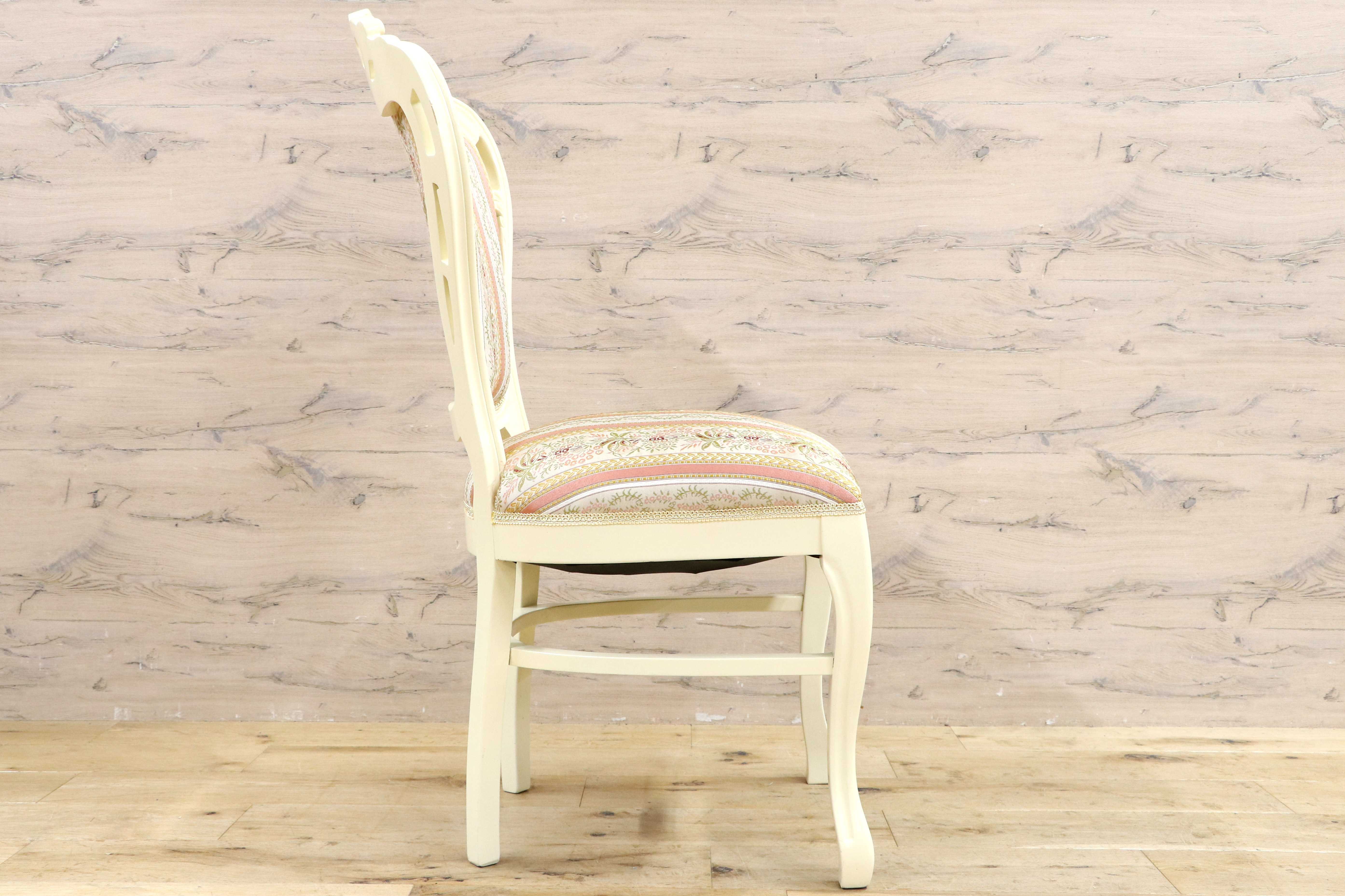 GMIS418K○ダイニングチェア アームレスチェア 椅子 木製 ファブリック ドレッサー 猫脚 ヨーロピアン ロココ アンティーク調