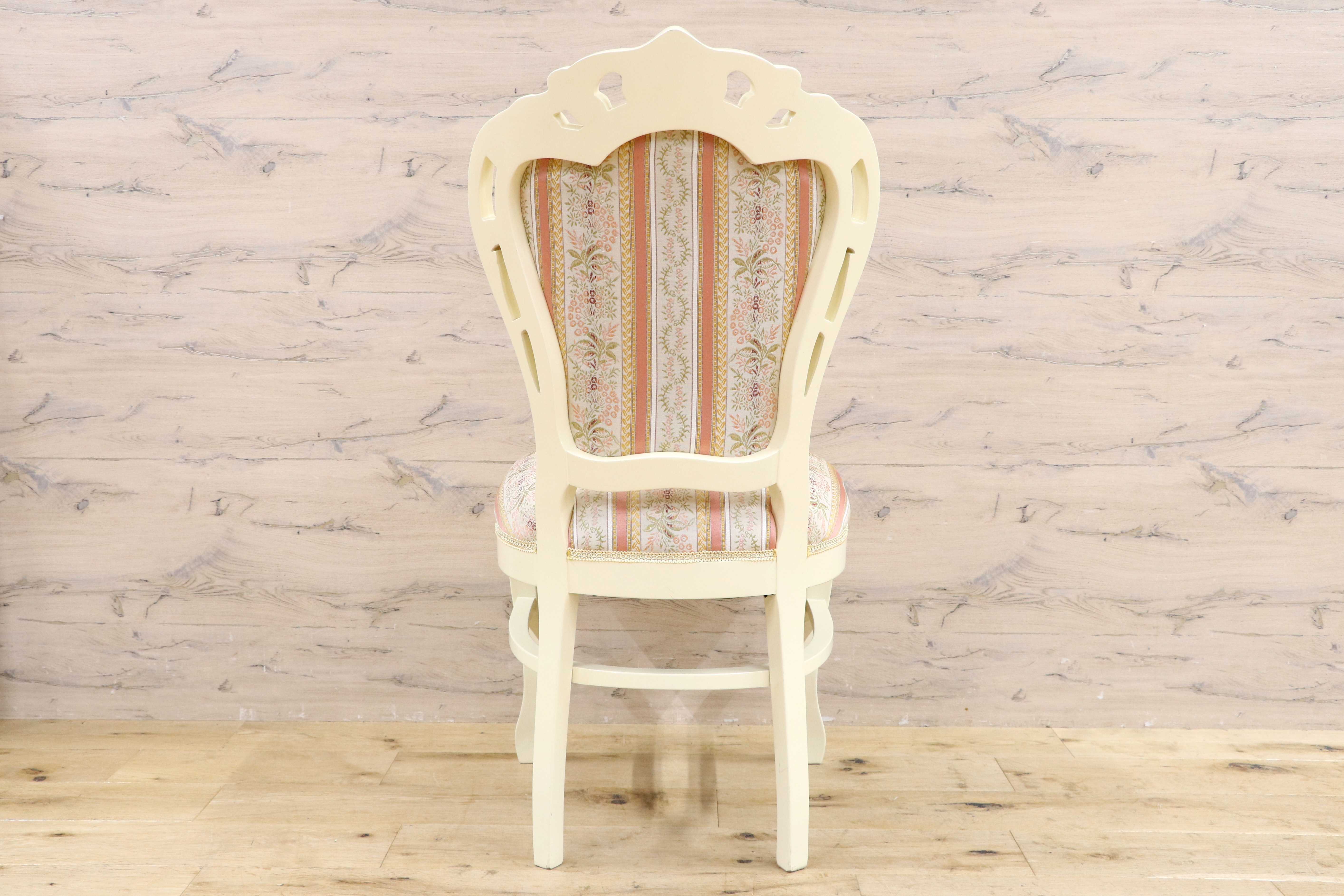 GMIS418K○ダイニングチェア アームレスチェア 椅子 木製 ファブリック ドレッサー 猫脚 ヨーロピアン ロココ アンティーク調