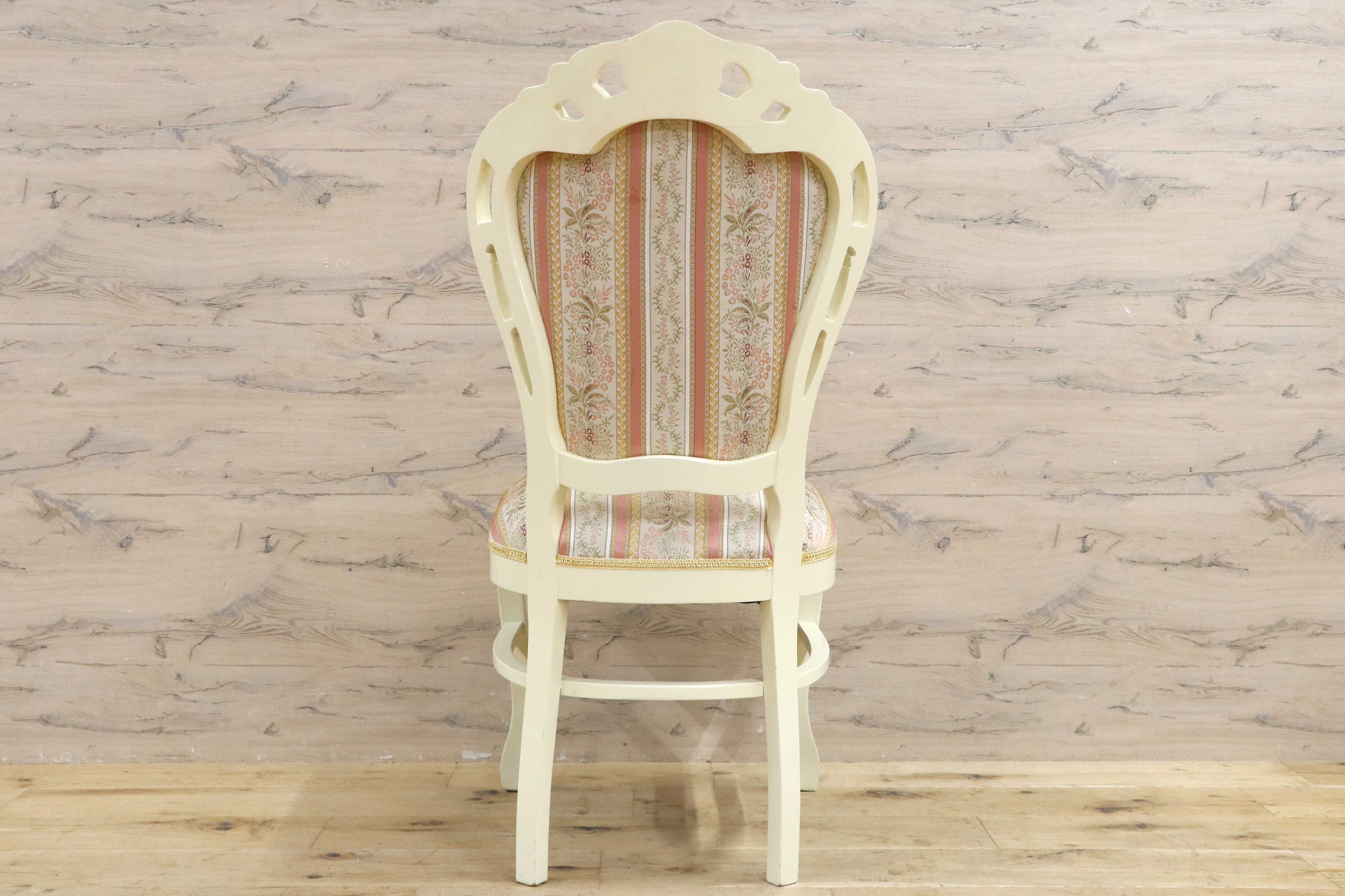 GMIS418L○ダイニングチェア アームレスチェア 椅子 木製 ファブリック ドレッサー 猫脚 ヨーロピアン ロココ アンティーク調