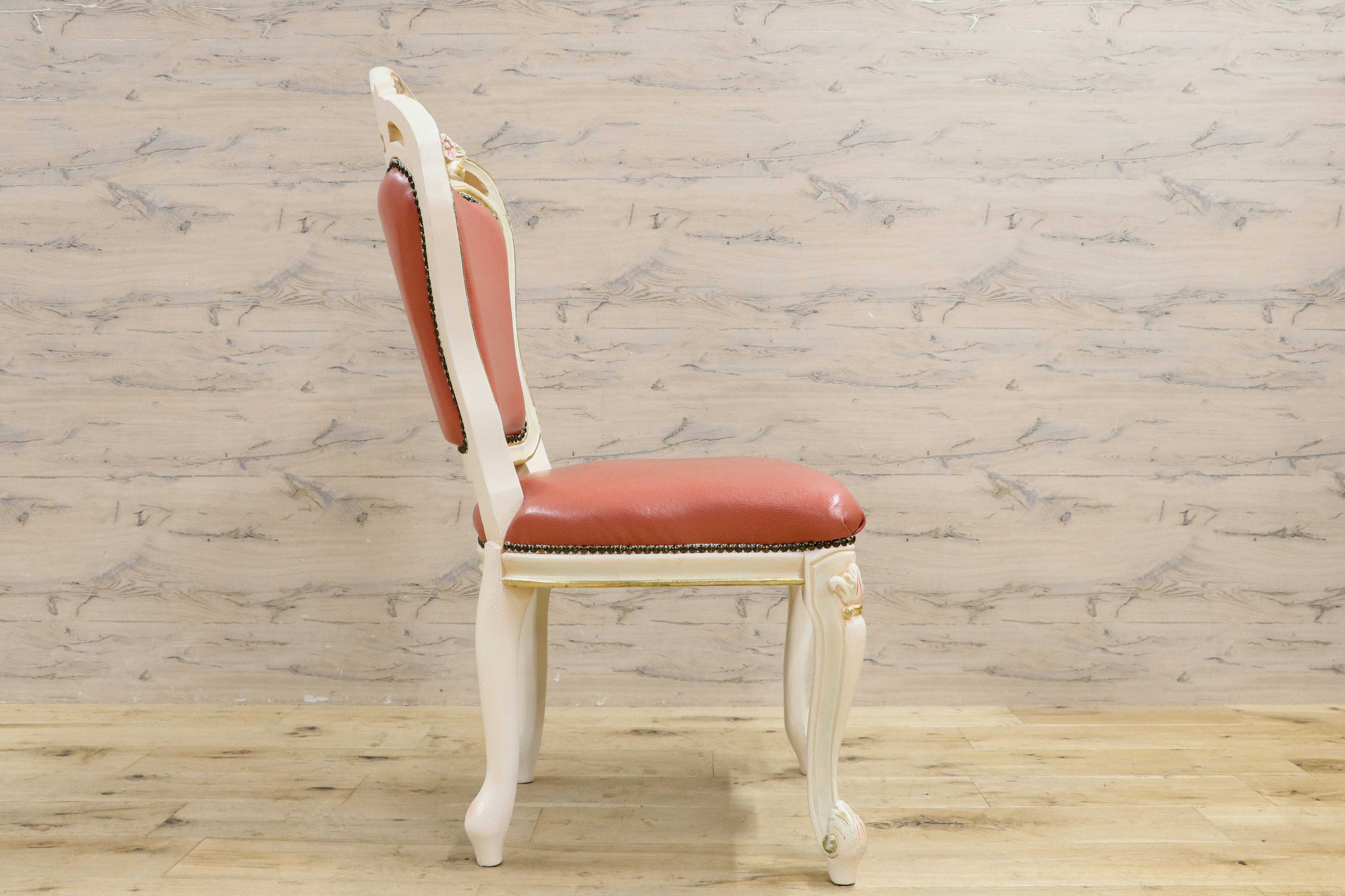 GMIS421C○ダイニングチェア アームレスチェア 椅子 木製 ドレッサー 猫脚 ヨーロピアン ロココ アンティーク調