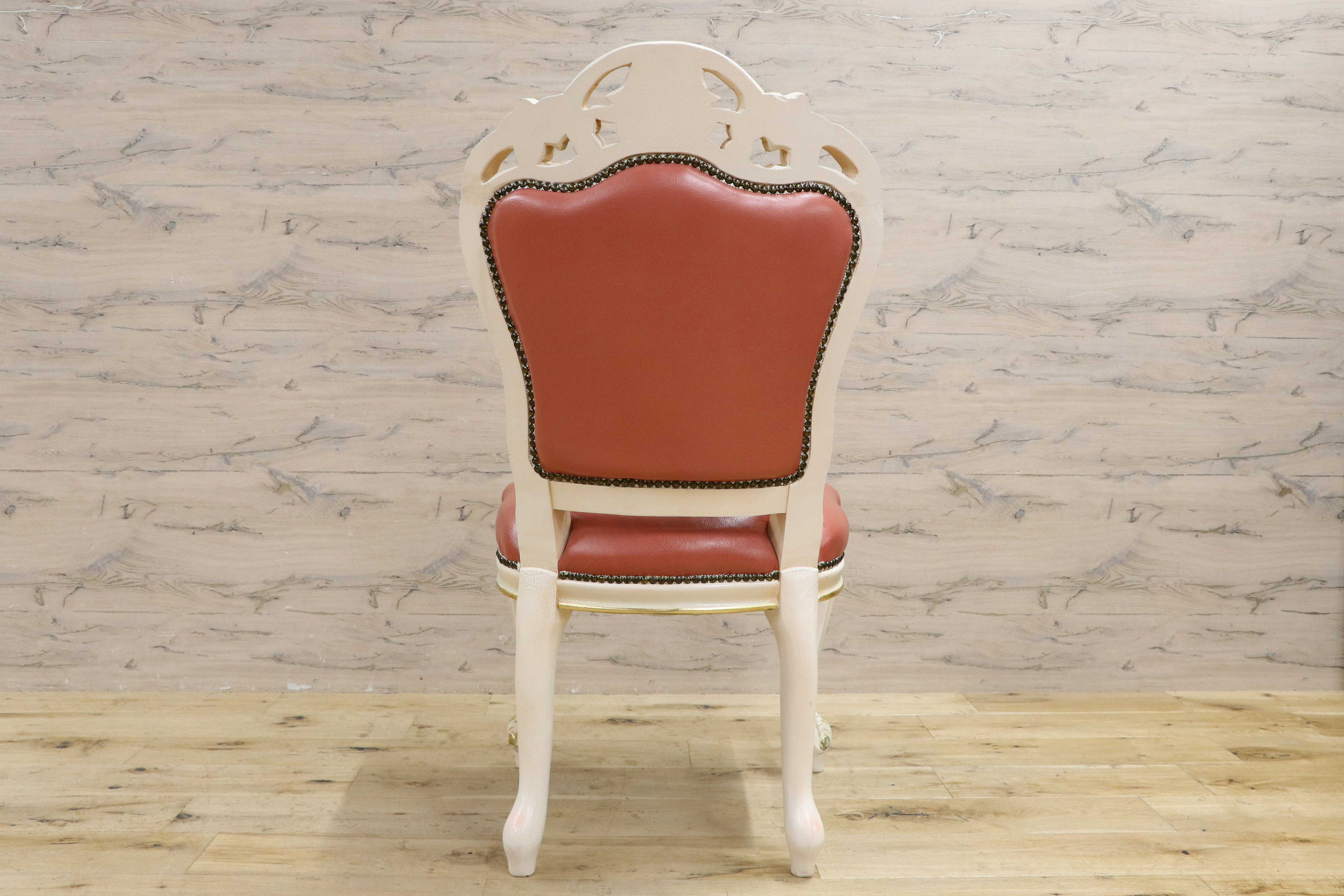 GMIS421C○ダイニングチェア アームレスチェア 椅子 木製 ドレッサー 猫脚 ヨーロピアン ロココ アンティーク調