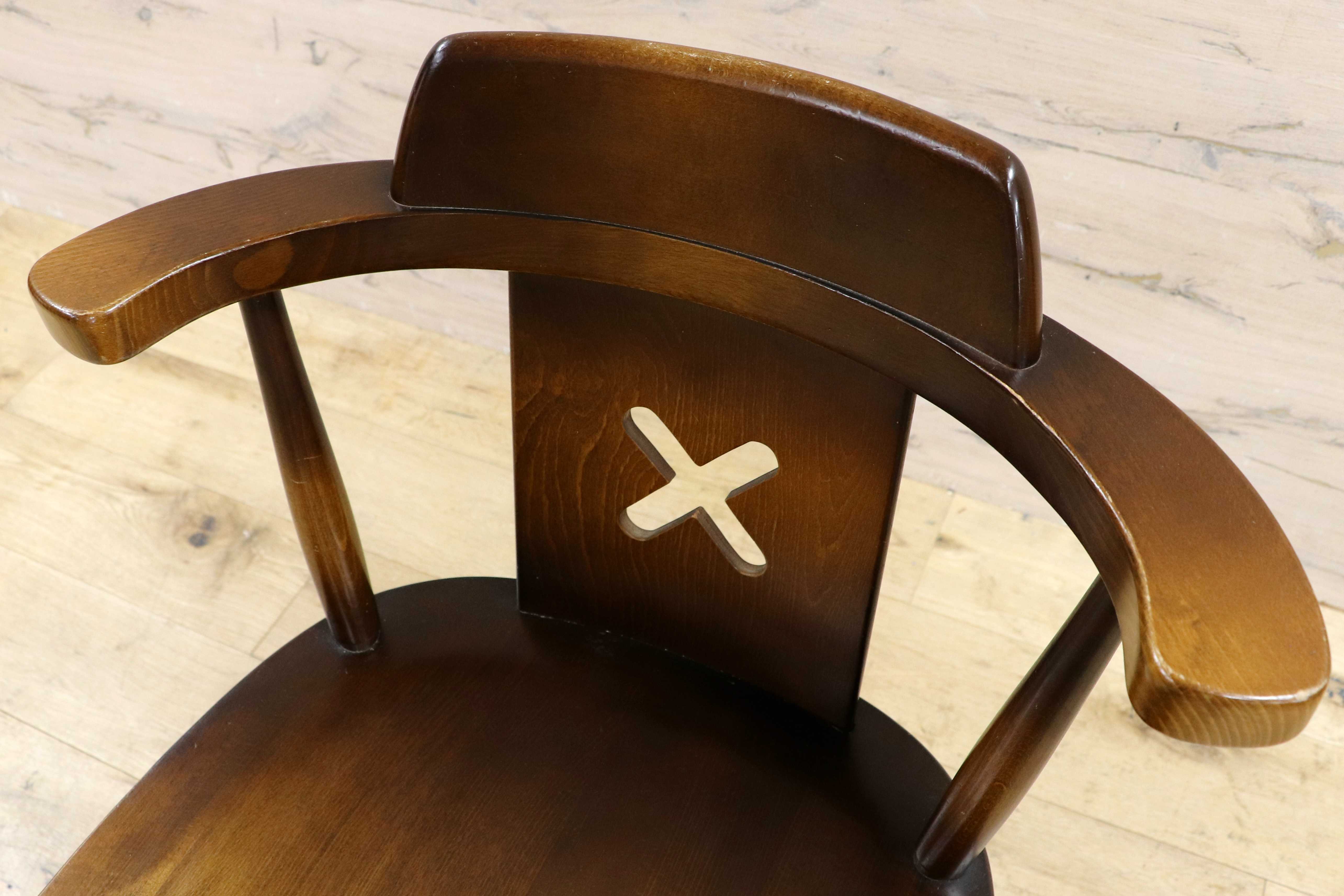 GMIS474○飛騨産業 / HIDA キツツキ アームレスチェア ダイニングチェア 食卓椅子 椅子 木製 カントリー レトロ ヴィンテージ