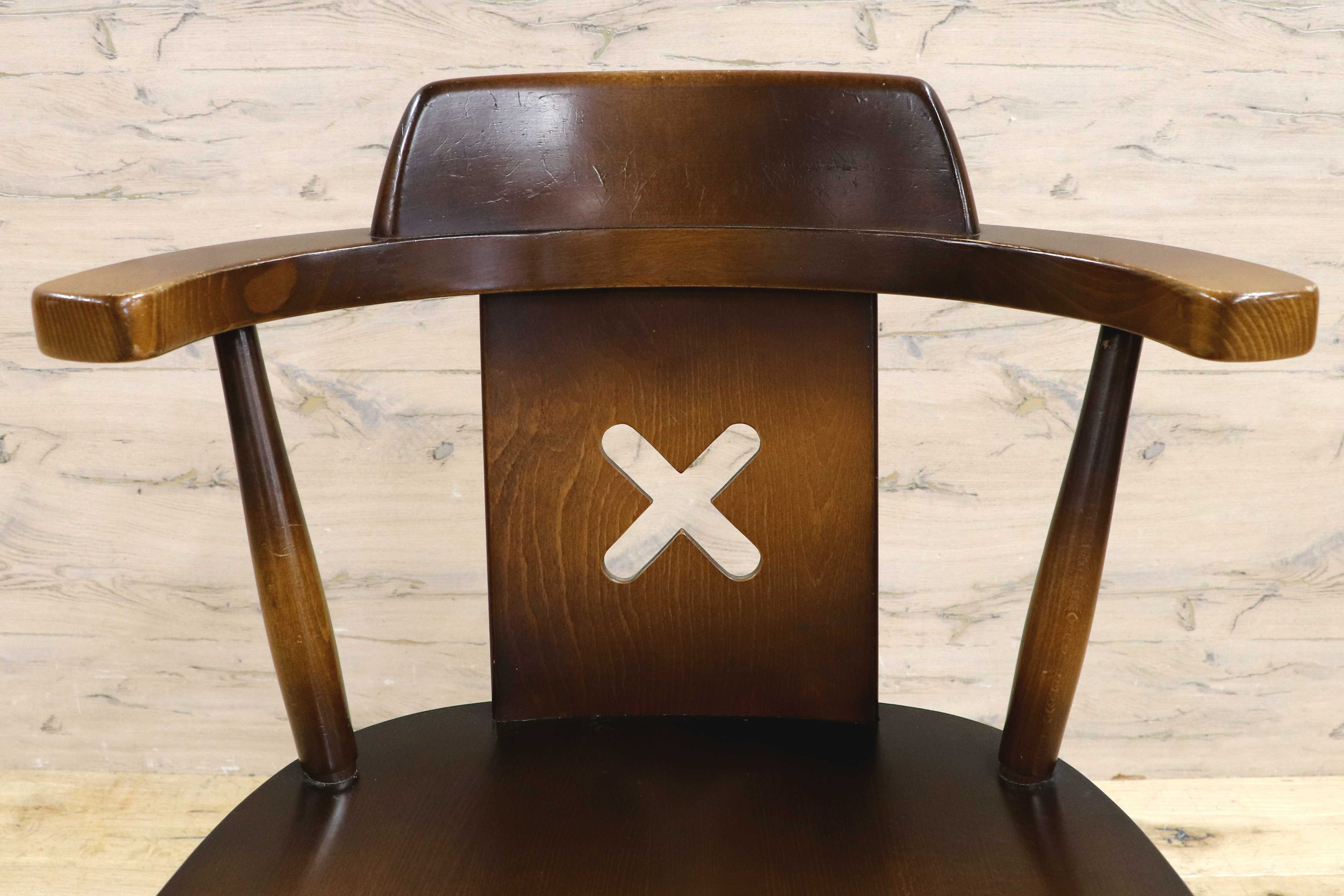 GMIS474○飛騨産業 / HIDA キツツキ アームレスチェア ダイニングチェア 食卓椅子 椅子 木製 カントリー レトロ ヴィンテージ