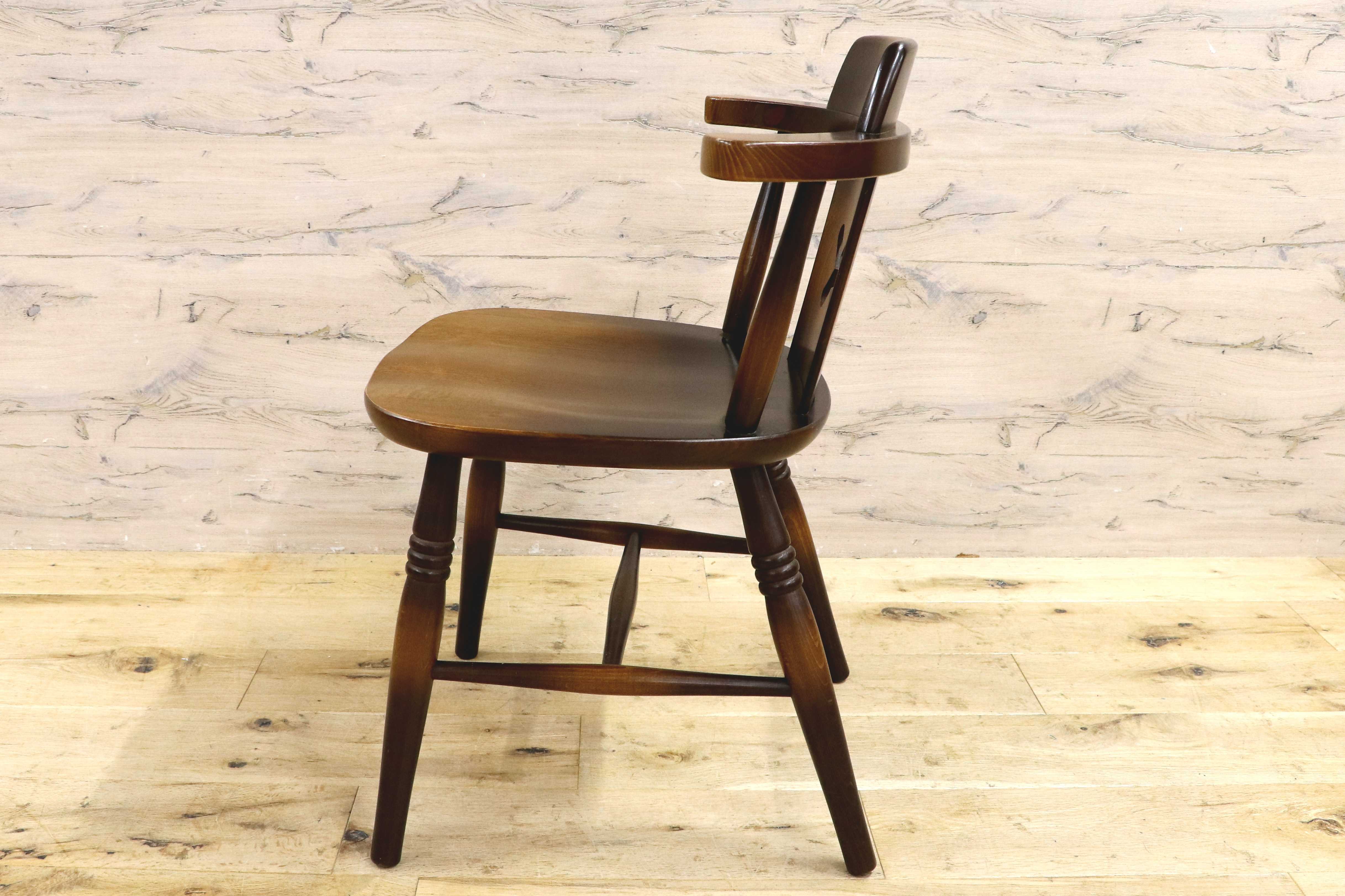 GMIS474○飛騨産業 / HIDA キツツキ アームレスチェア ダイニングチェア 食卓椅子 椅子 木製 カントリー レトロ ヴィンテージ