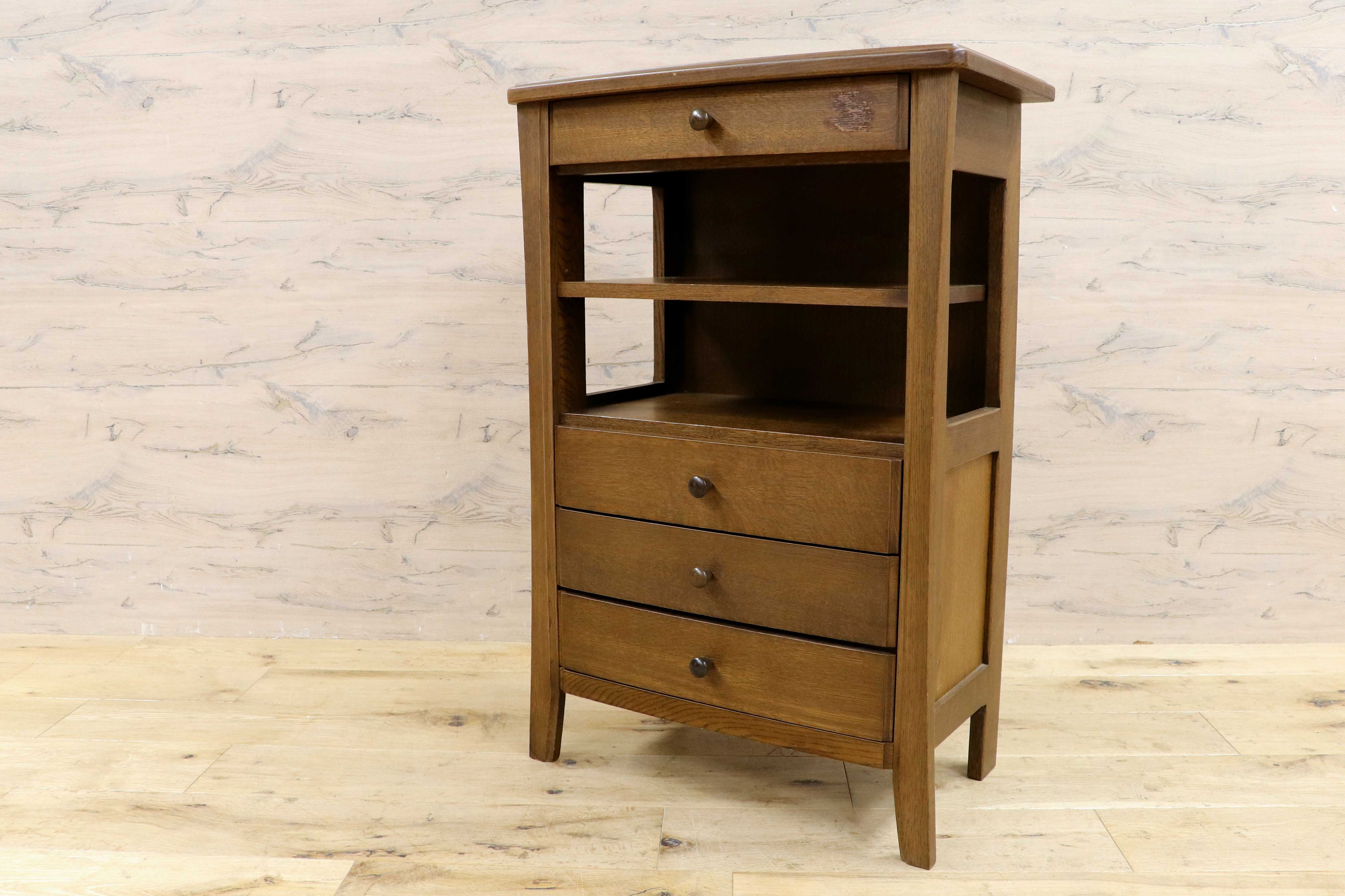 GMIS472○起立木工 / KIRITSU FURNITURE リード 電話台 FAX台 引き出し収納 飾り棚 カントリー ヴィンテージ レトロ 木製家具