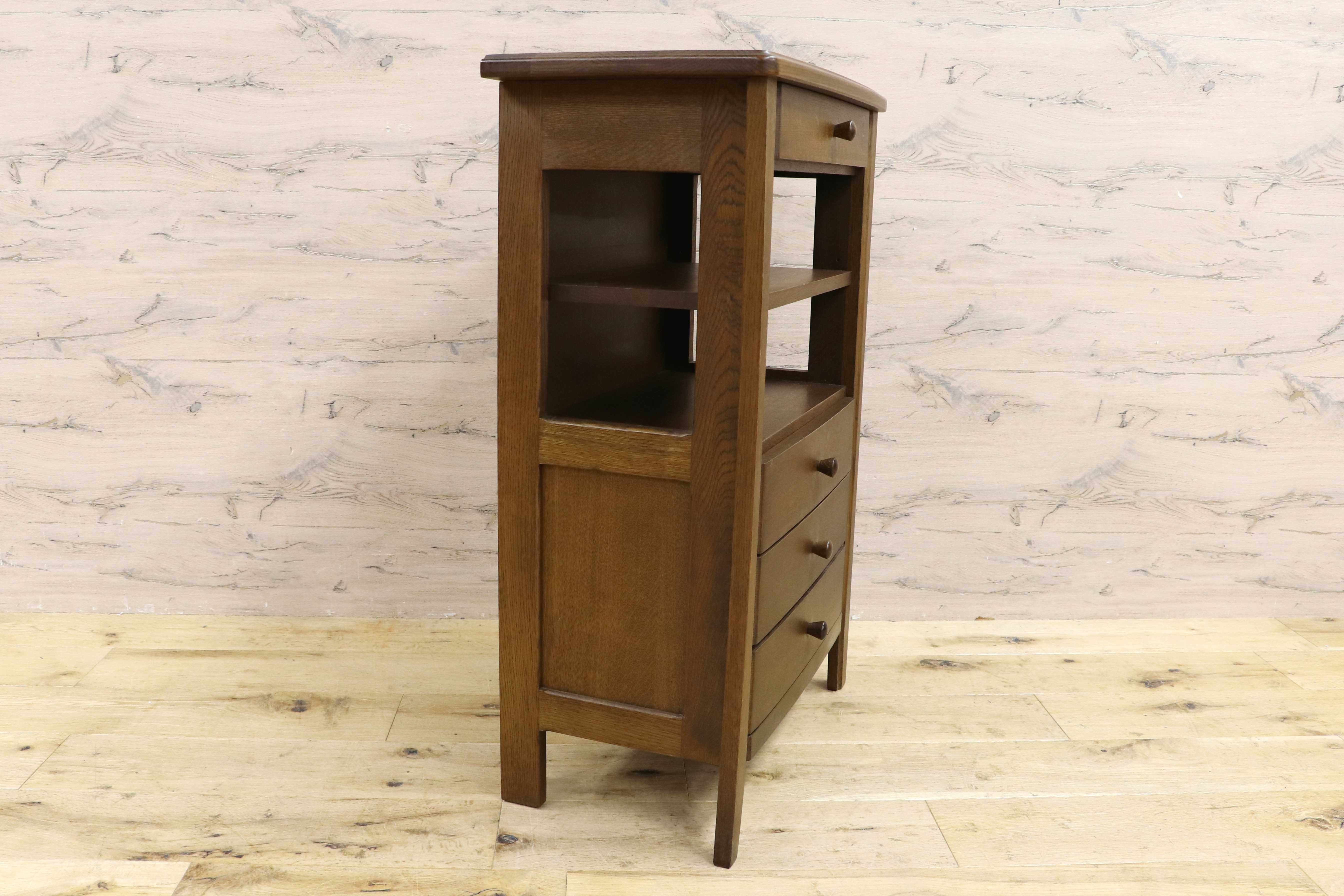 GMIS472○起立木工 / KIRITSU FURNITURE リード 電話台 FAX台 引き出し収納 飾り棚 カントリー ヴィンテージ レトロ 木製家具