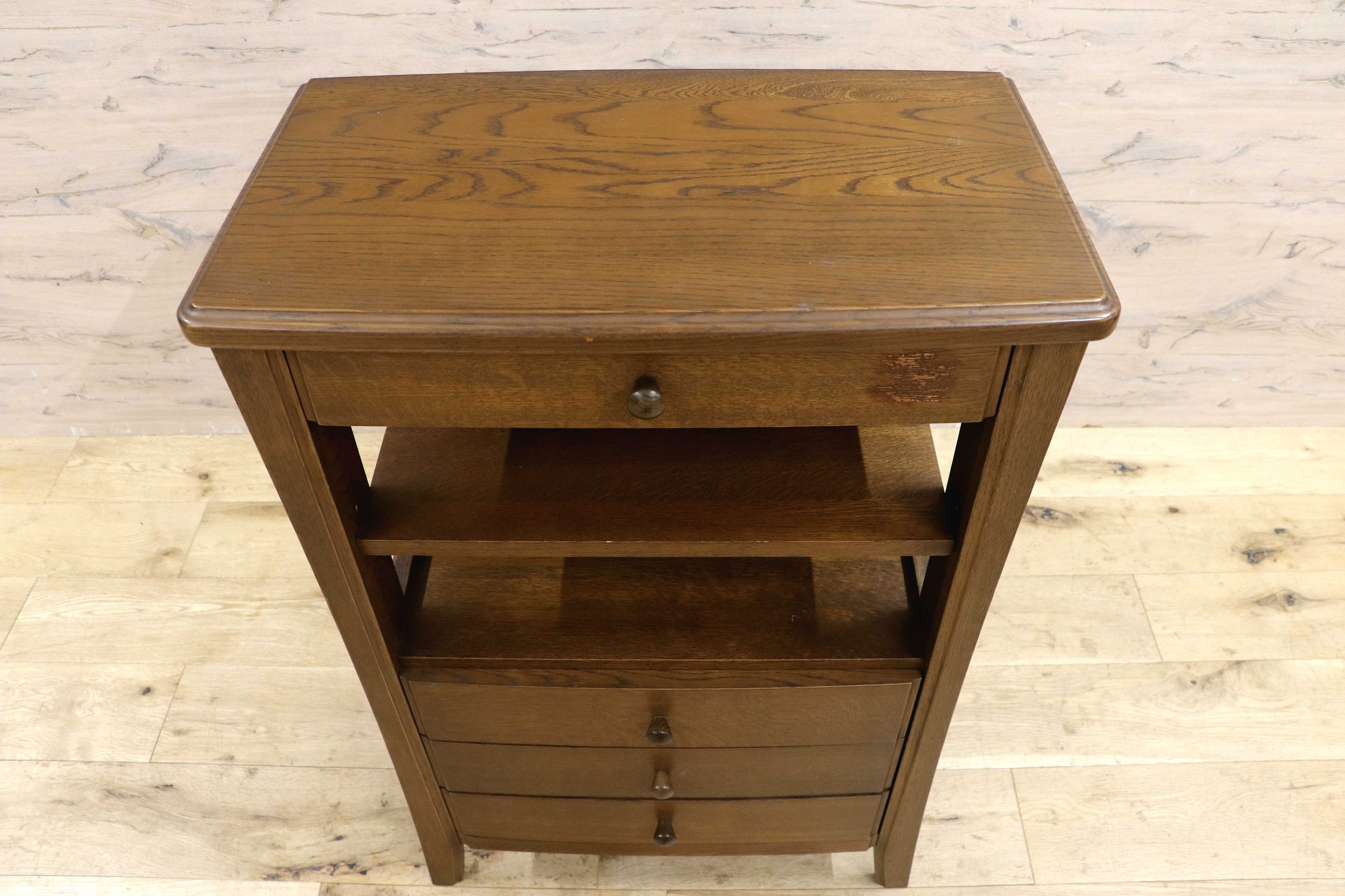 GMIS472○起立木工 / KIRITSU FURNITURE リード 電話台 FAX台 引き出し収納 飾り棚 カントリー ヴィンテージ レトロ 木製家具