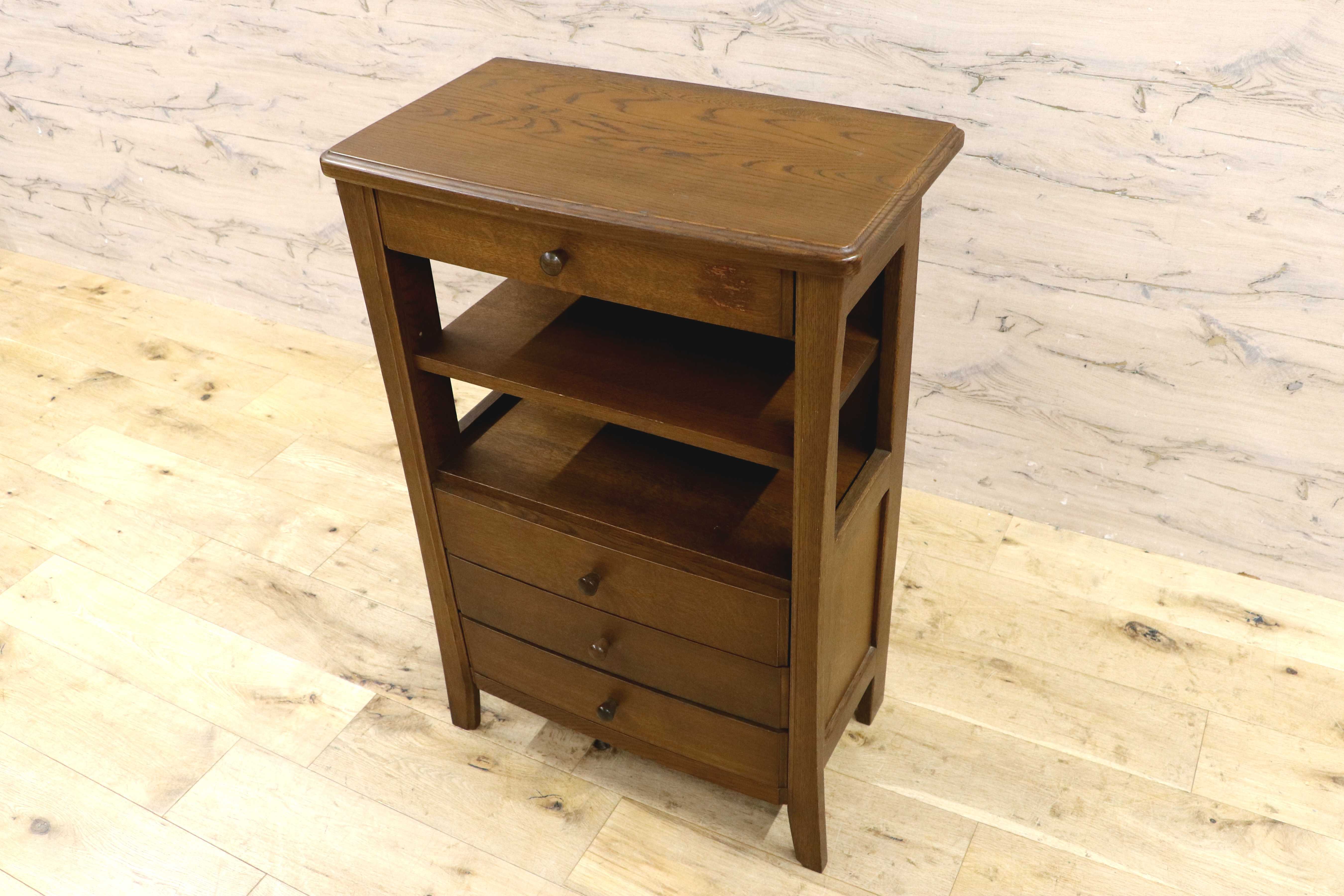 GMIS472○起立木工 / KIRITSU FURNITURE リード 電話台 FAX台 引き出し収納 飾り棚 カントリー ヴィンテージ レトロ 木製家具