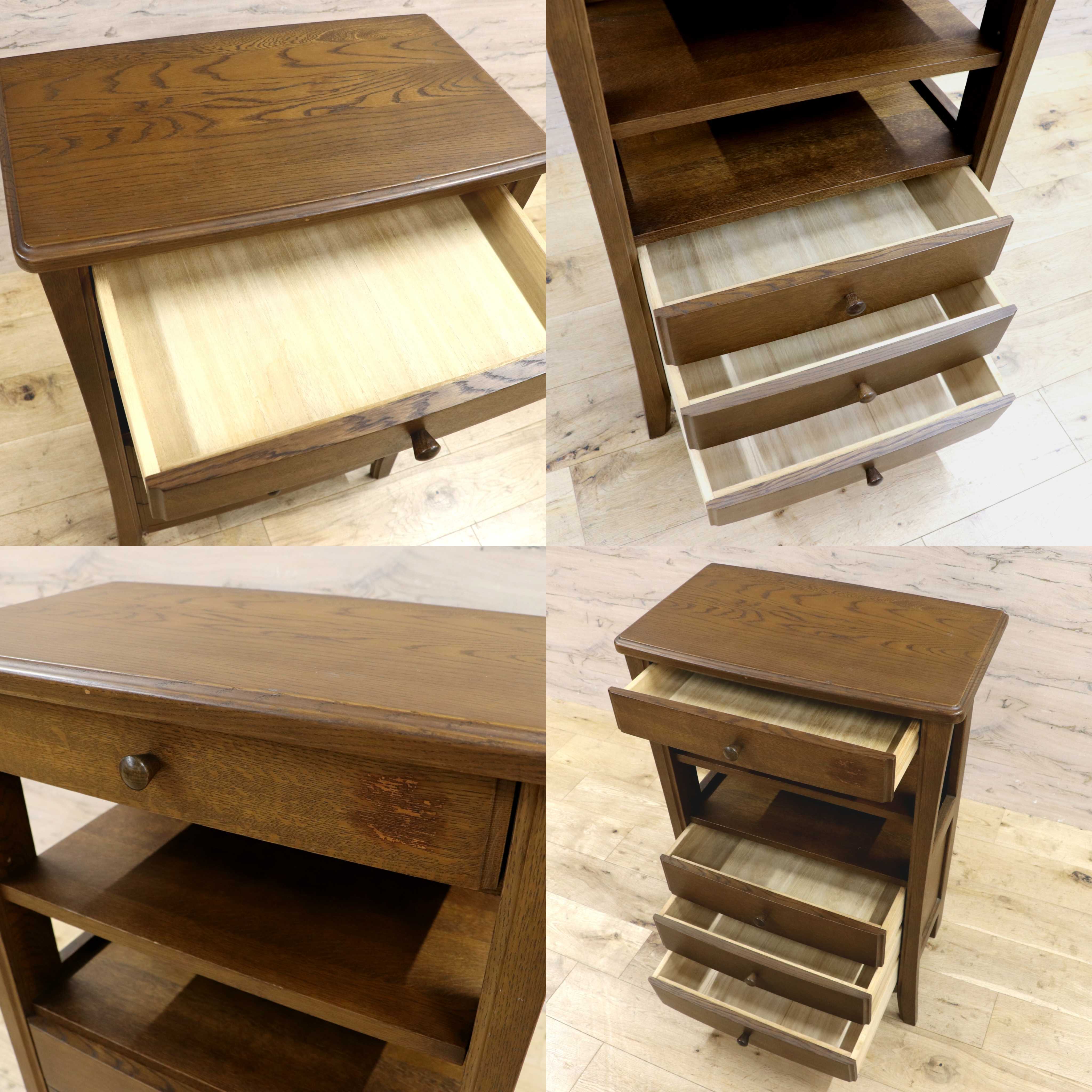 GMIS472○起立木工 / KIRITSU FURNITURE リード 電話台 FAX台 引き出し収納 飾り棚 カントリー ヴィンテージ レトロ 木製家具