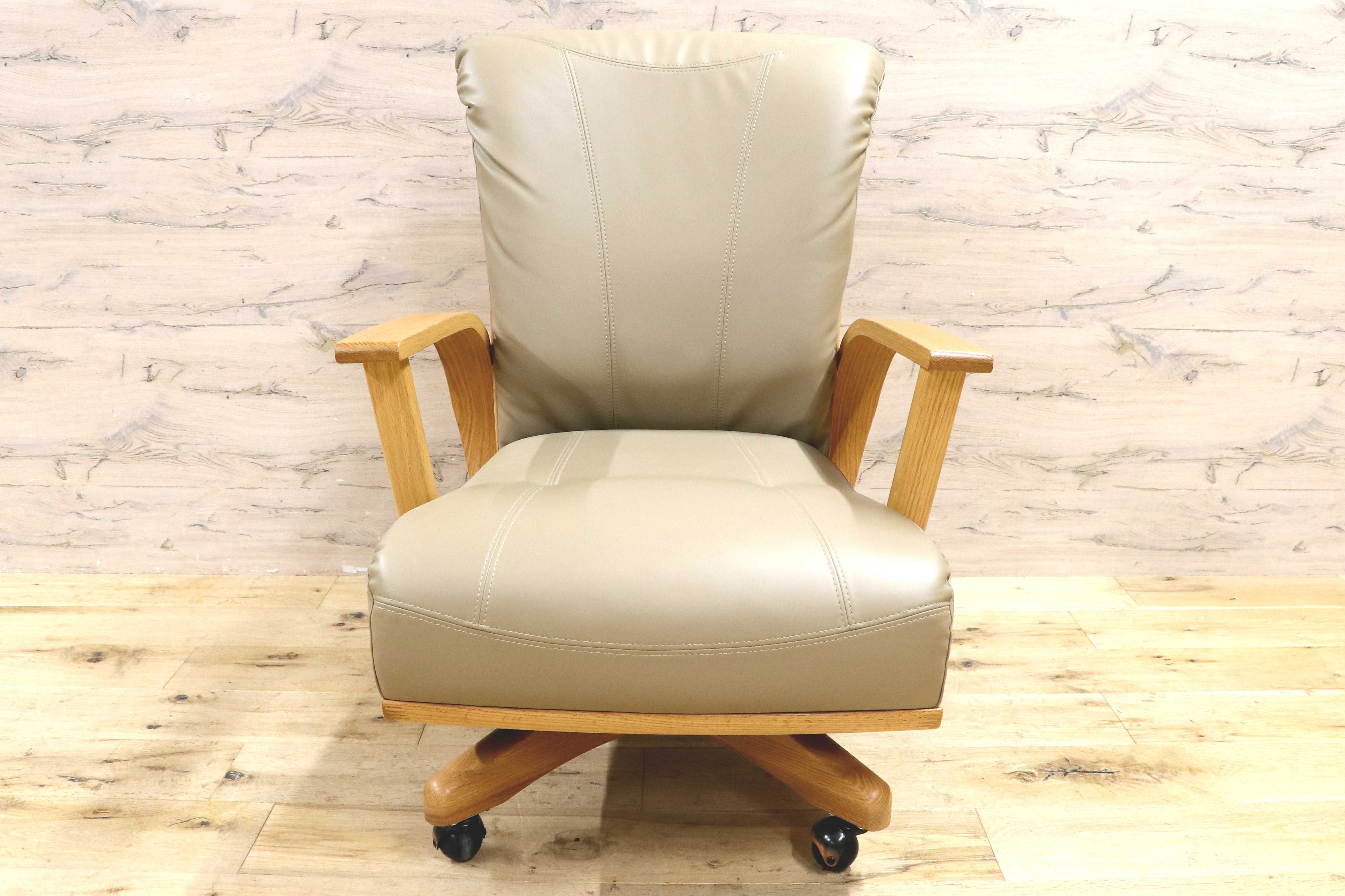 GMIS483B○NAGANO INTERIOR / ナガノインテリア 回転椅子 回転チェア キャスター チェア ダイニングチェア 合皮 北欧スタイル ナチュラル