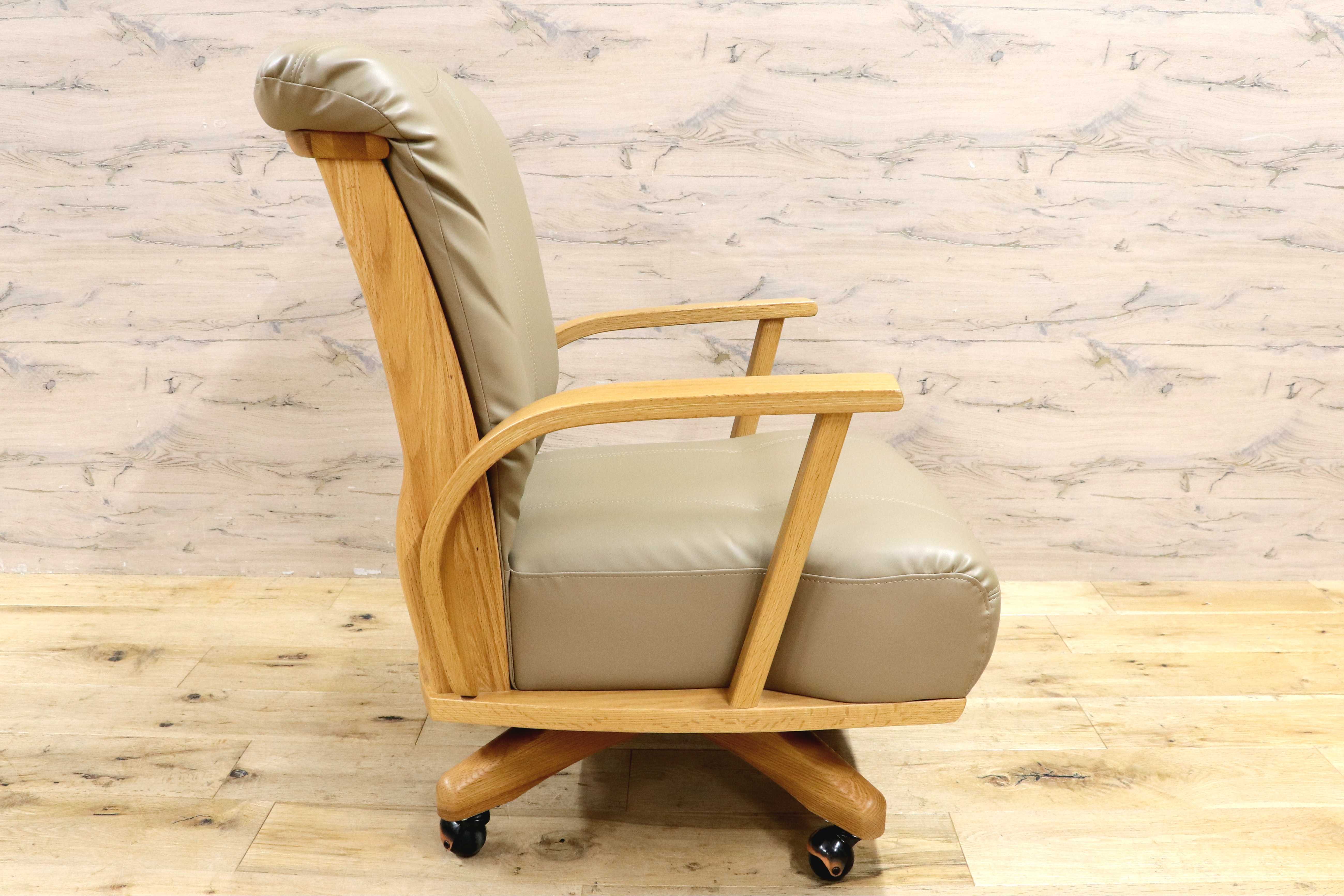 GMIS483B○NAGANO INTERIOR / ナガノインテリア 回転椅子 回転チェア キャスター チェア ダイニングチェア 合皮 北欧スタイル ナチュラル