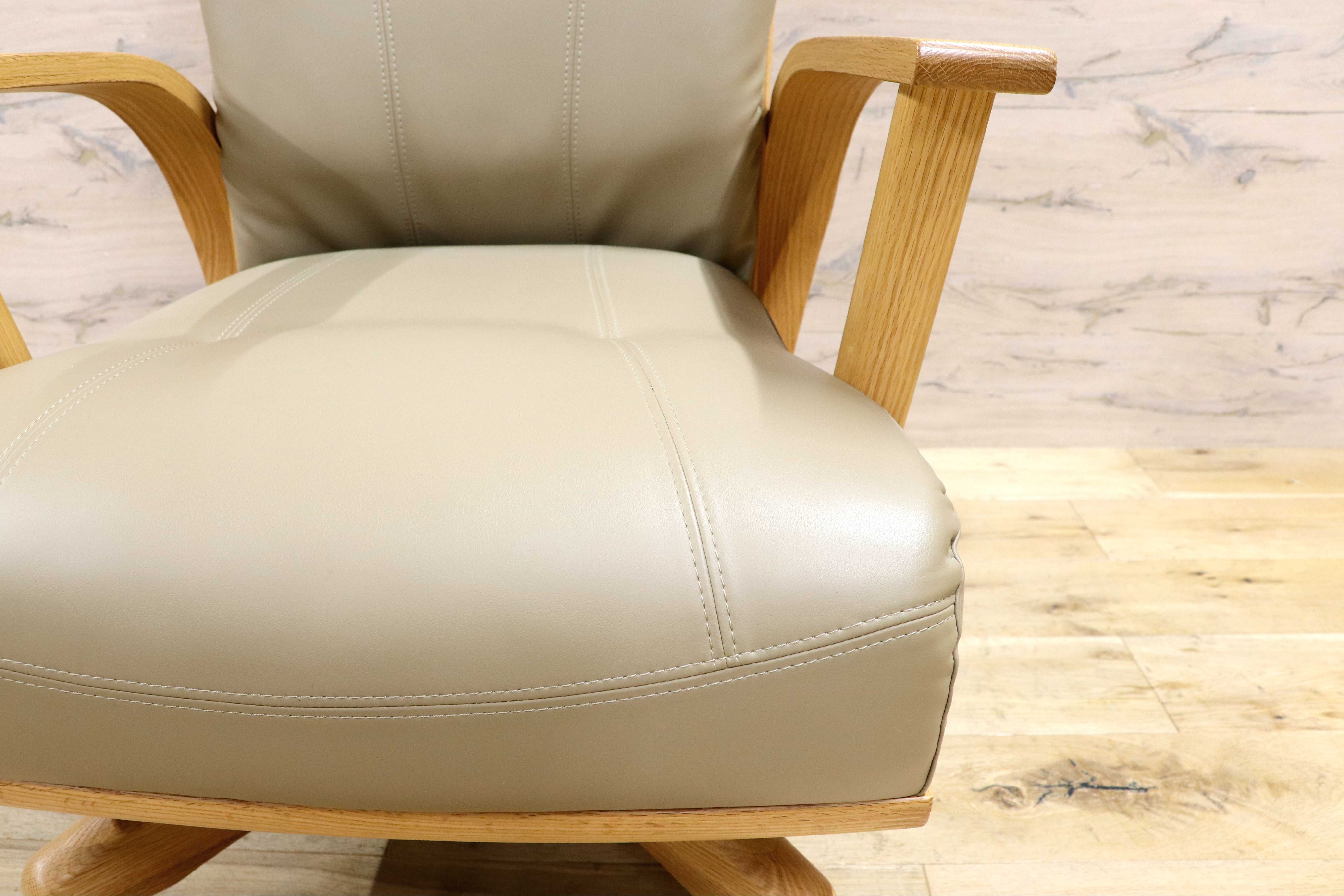 GMIS483B○NAGANO INTERIOR / ナガノインテリア 回転椅子 回転チェア キャスター チェア ダイニングチェア 合皮 北欧スタイル ナチュラル