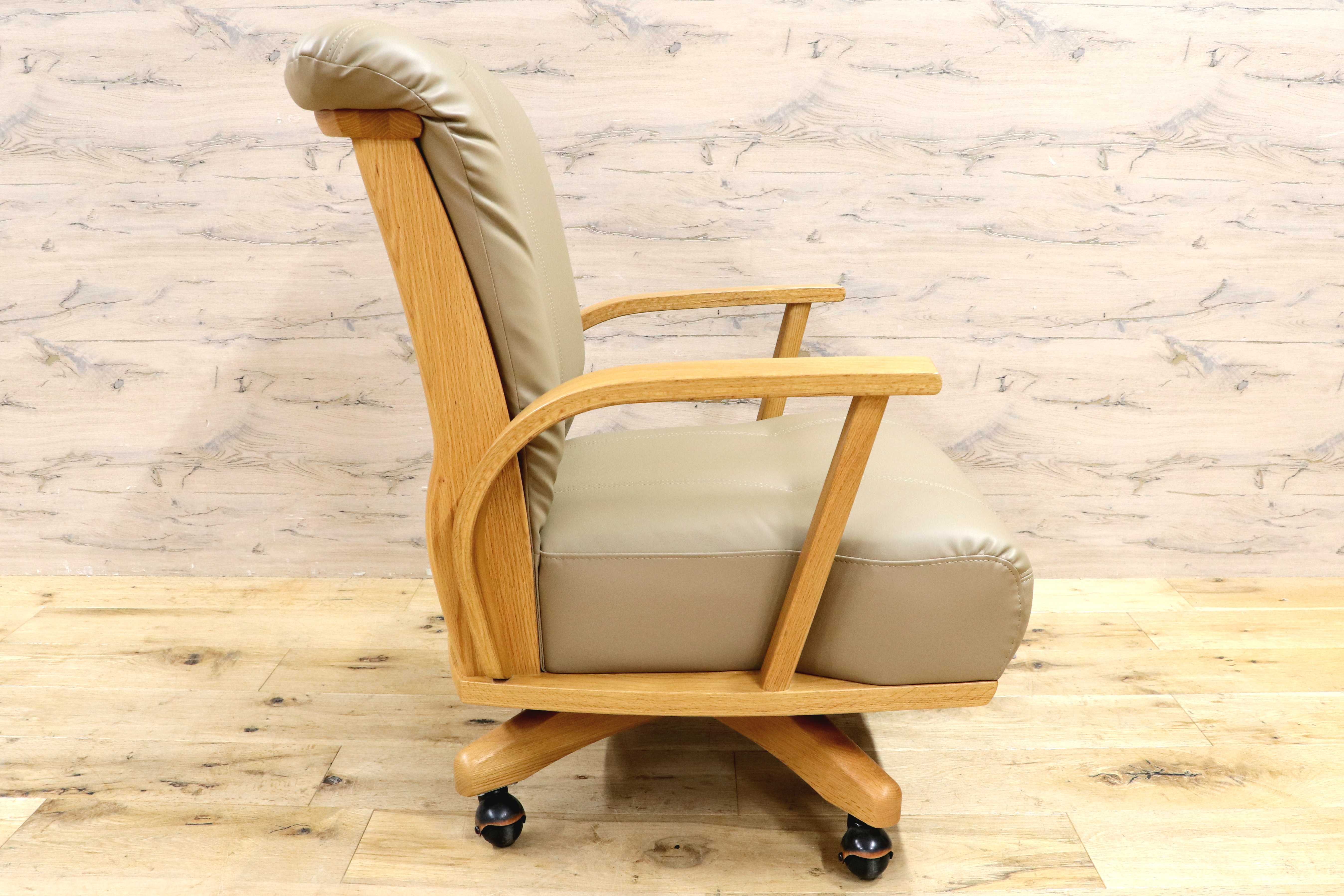 GMIS483C○NAGANO INTERIOR / ナガノインテリア 回転椅子 回転チェア キャスター チェア ダイニングチェア 合皮 北欧スタイル ナチュラル