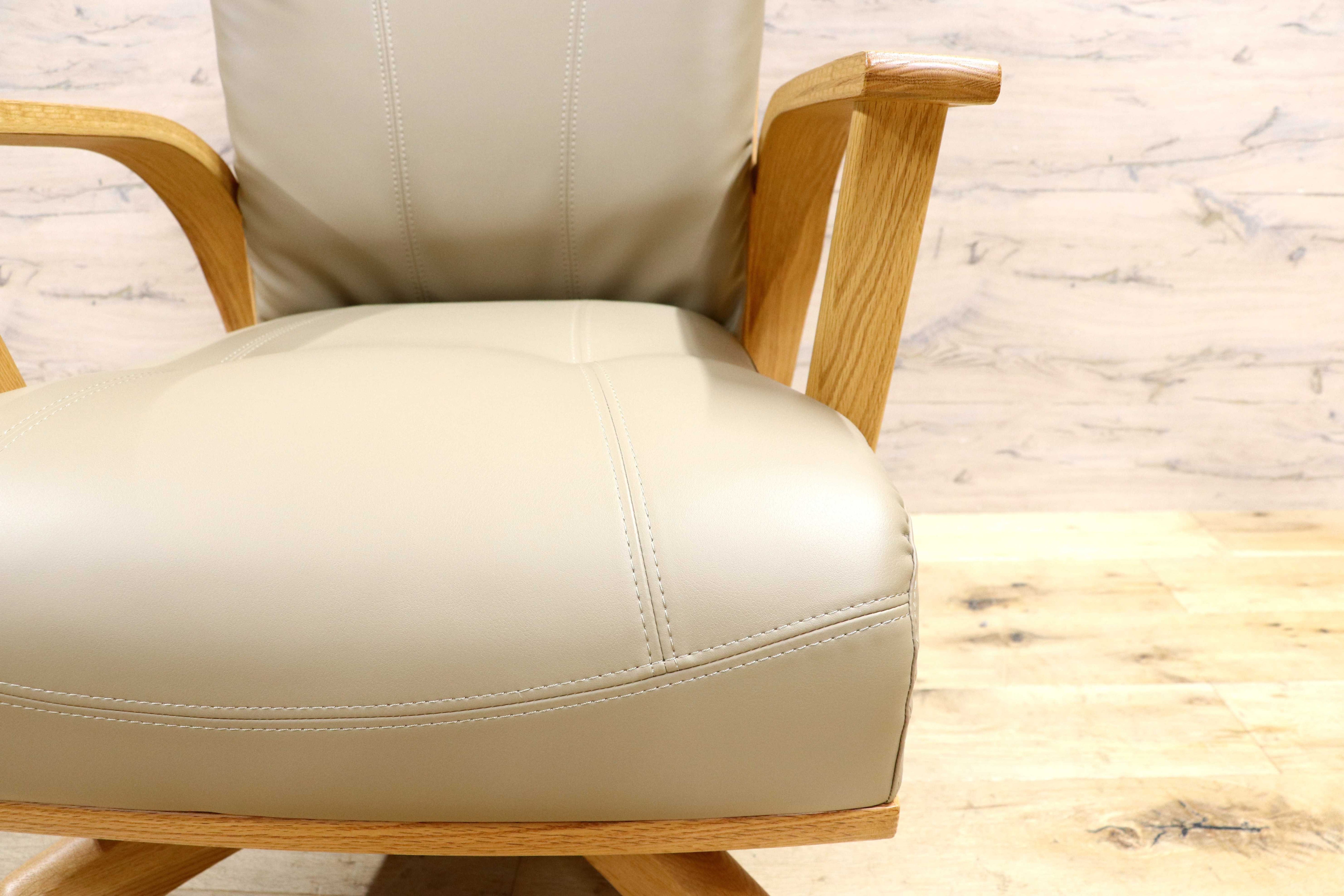 GMIS483C○NAGANO INTERIOR / ナガノインテリア 回転椅子 回転チェア キャスター チェア ダイニングチェア 合皮 北欧スタイル ナチュラル