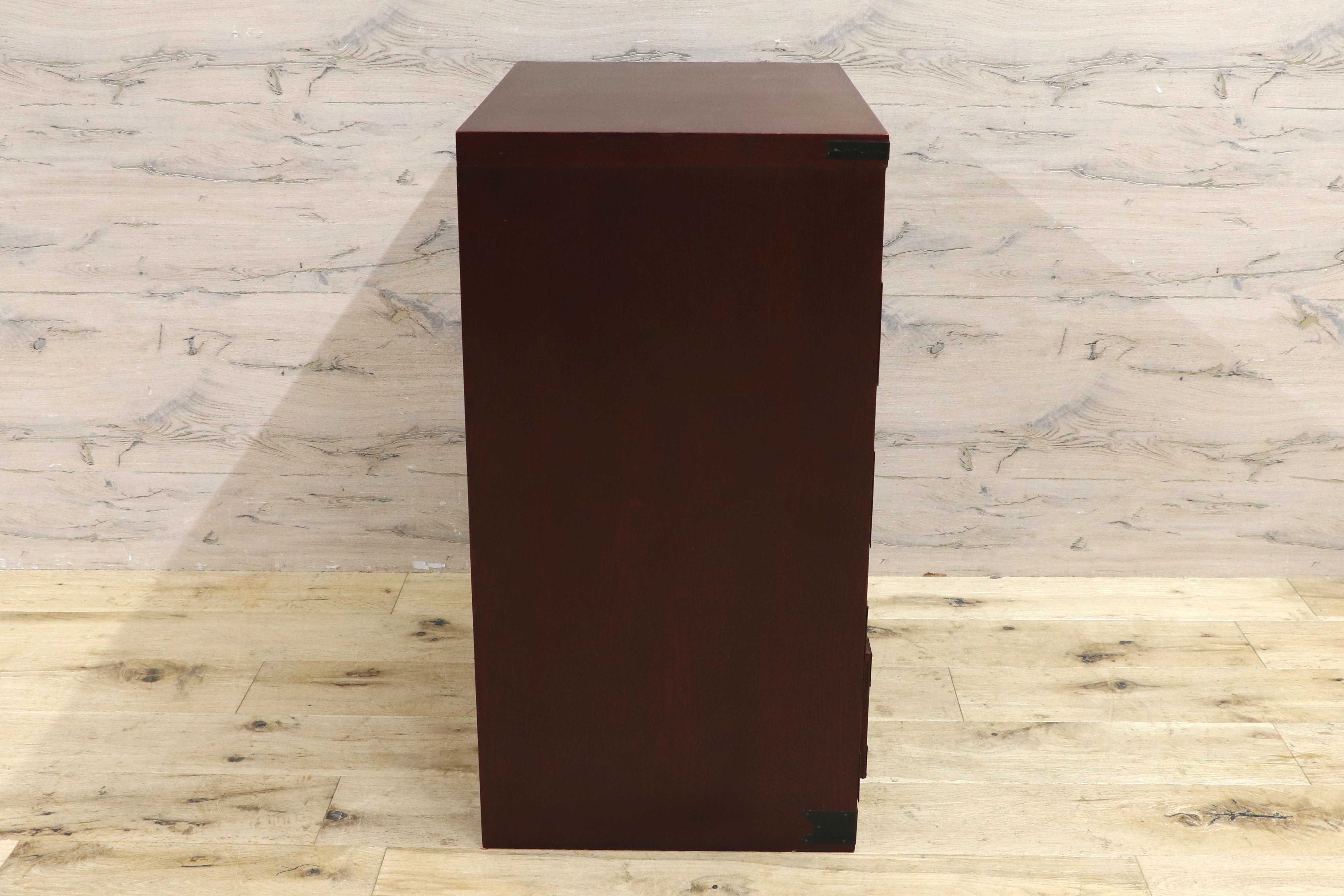 GMIS481A○民芸家具 欅材 整理箪笥 時代箪笥 4段チェスト 鉄金具 和家具 和モダン 小物収納 レトロ アンティーク調 和室 古民家