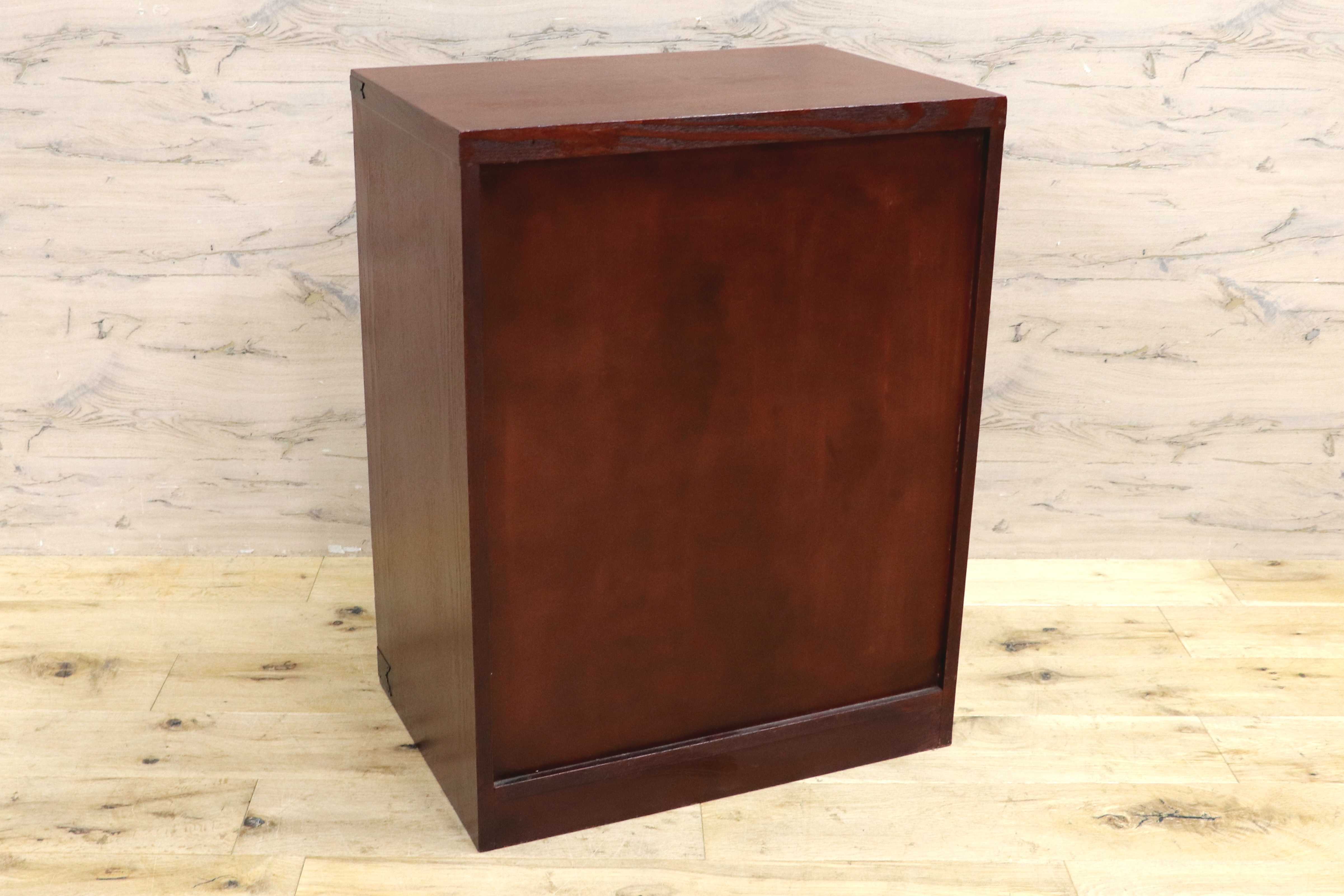 GMIS481B○民芸家具 欅材 整理箪笥 時代箪笥 4段チェスト 鉄金具 和家具 和モダン 小物収納 レトロ アンティーク調 和室 古民家