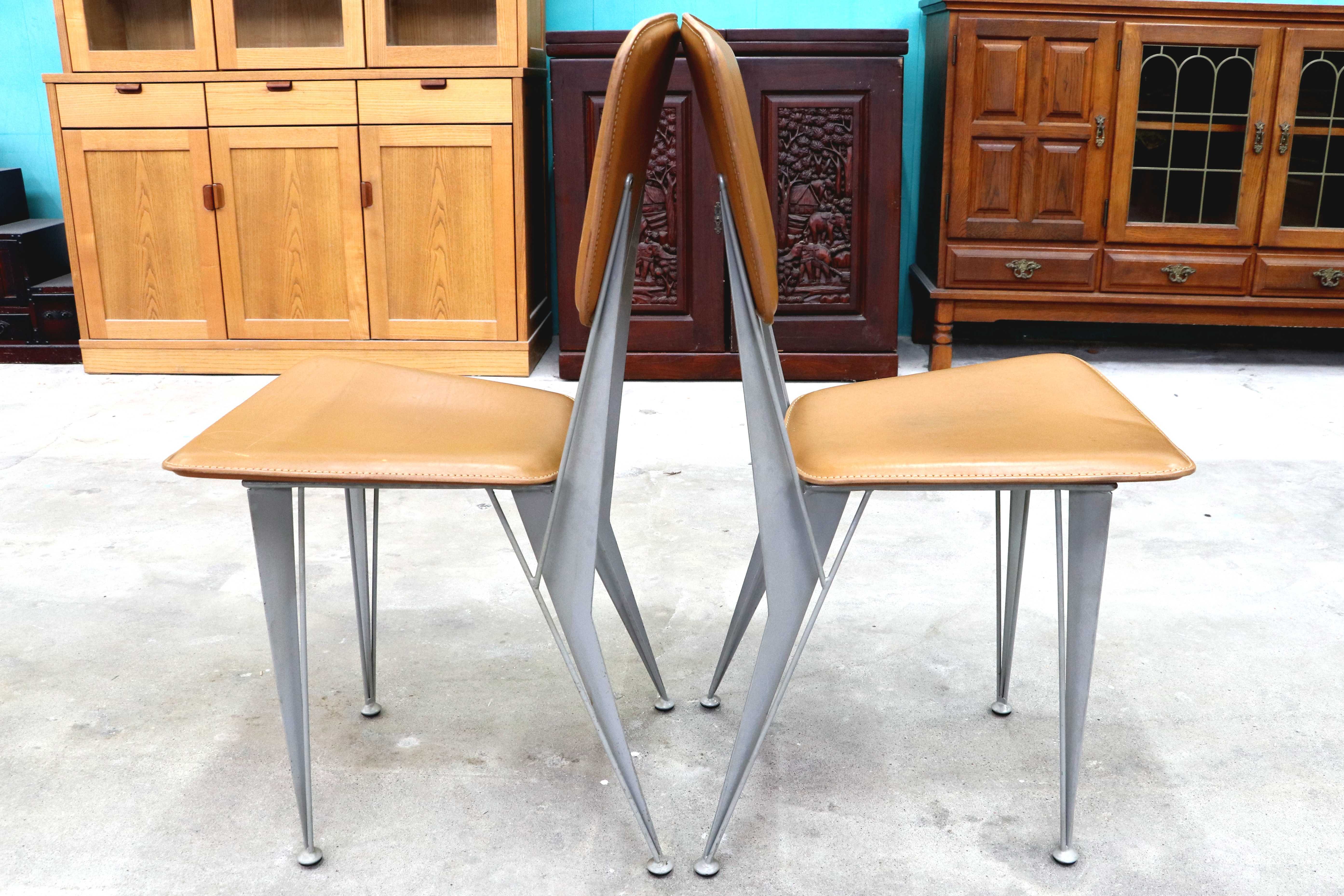 GMIK807A○fasem / ファセム イタリア ビンテージ レザー チェア 革張り 牛革 デザイナーズ ダイニングチェア S-39 CHAIR TABACCO アクタス