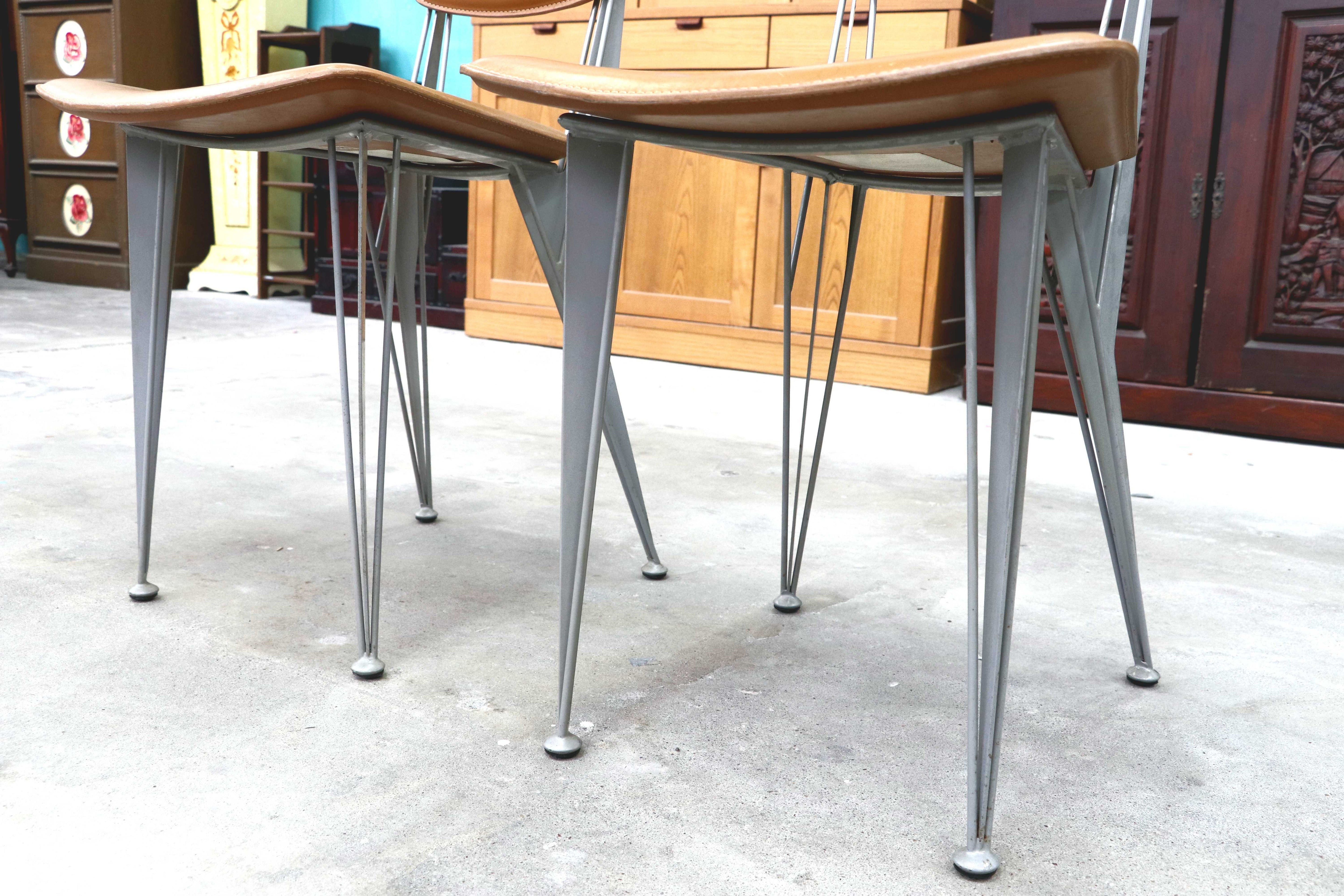 GMIK807A○fasem / ファセム イタリア ビンテージ レザー チェア 革張り 牛革 デザイナーズ ダイニングチェア S-39 CHAIR TABACCO アクタス