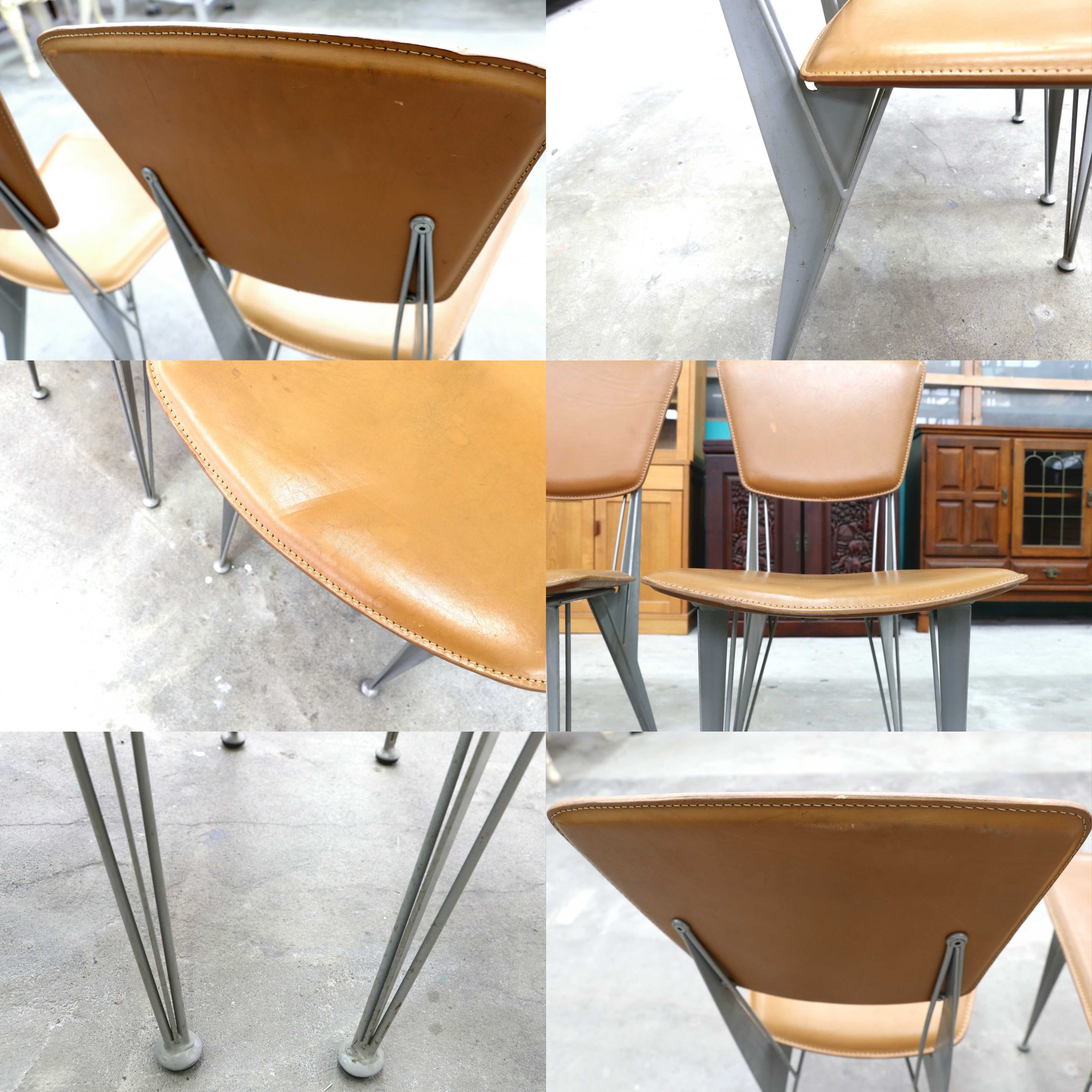 GMIK807A○fasem / ファセム イタリア ビンテージ レザー チェア 革張り 牛革 デザイナーズ ダイニングチェア S-39 CHAIR TABACCO アクタス