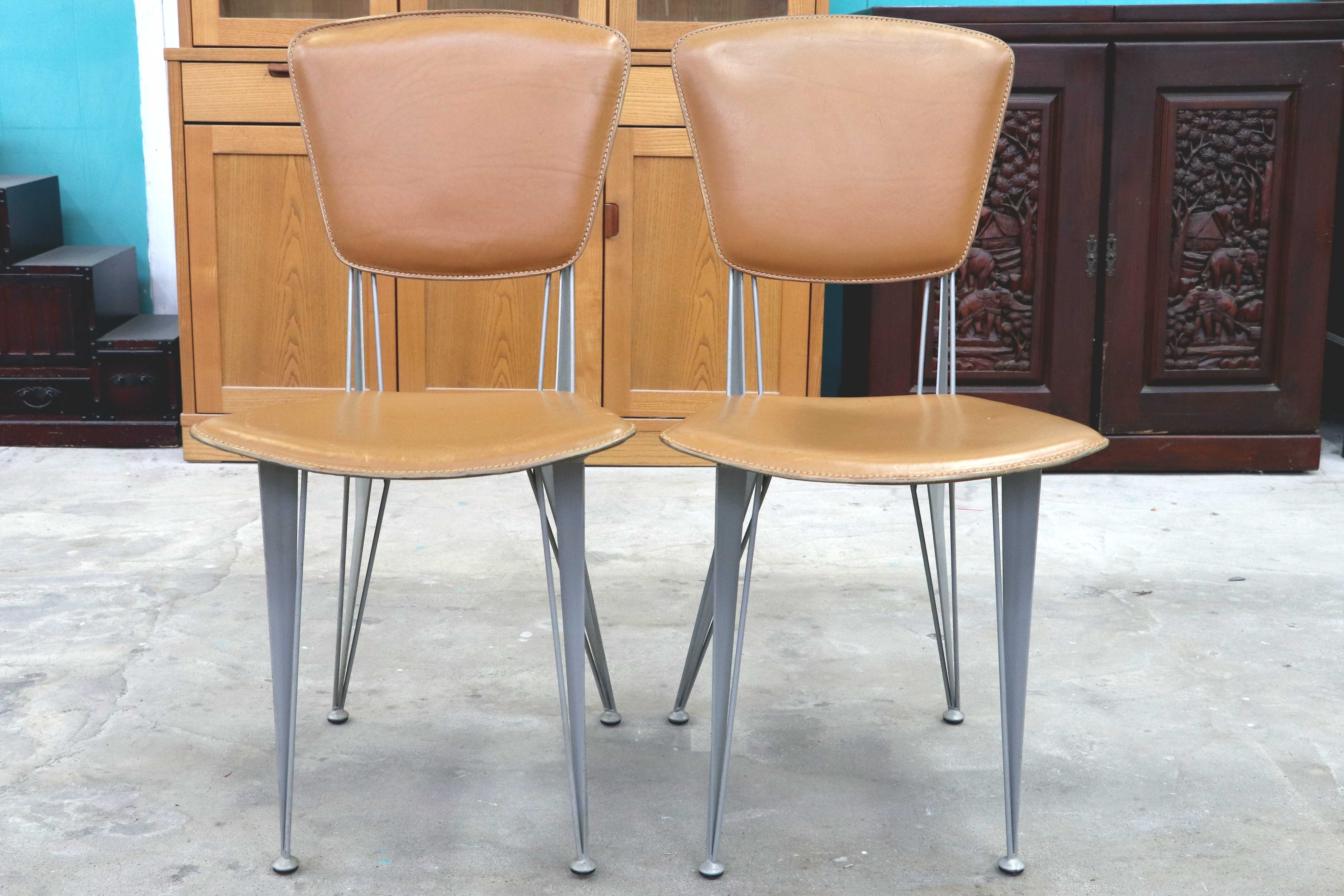 GMIK807B○fasem / ファセム イタリア ビンテージ レザー チェア 革張り 牛革 デザイナーズ ダイニングチェア S-39 CHAIR TABACCO アクタス