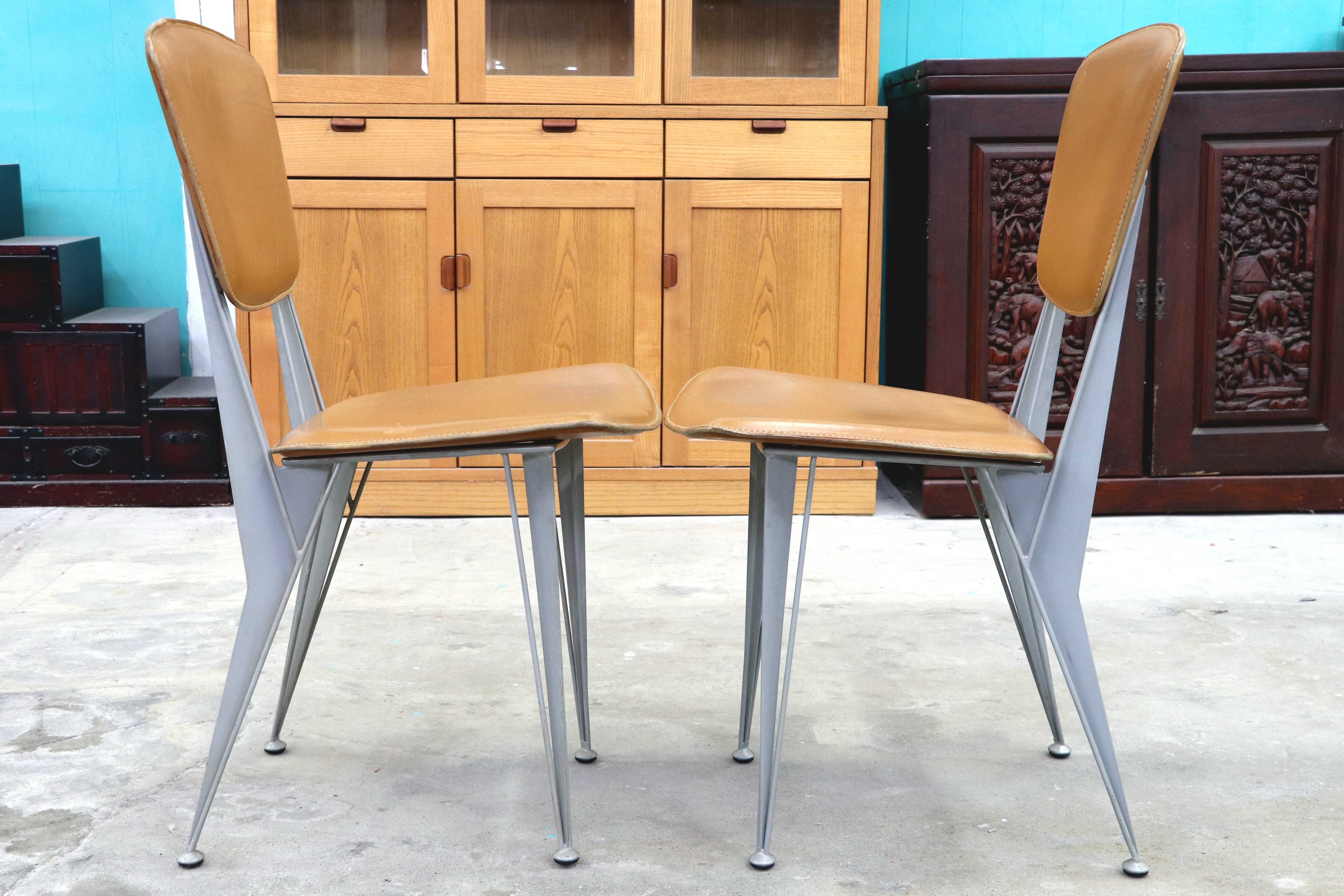 GMIK807B○fasem / ファセム イタリア ビンテージ レザー チェア 革張り 牛革 デザイナーズ ダイニングチェア S-39 CHAIR TABACCO アクタス