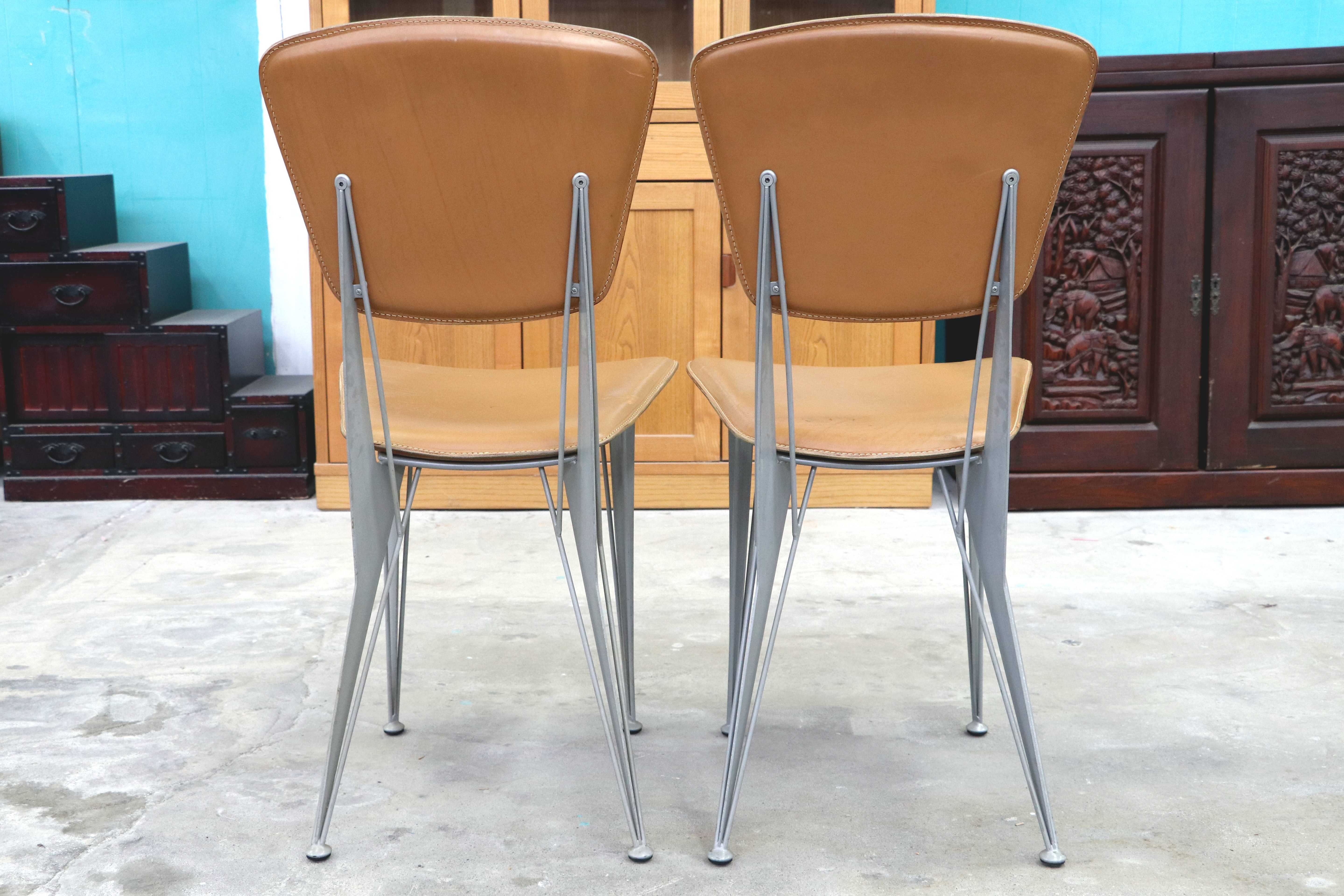 GMIK807B○fasem / ファセム イタリア ビンテージ レザー チェア 革張り 牛革 デザイナーズ ダイニングチェア S-39 CHAIR TABACCO アクタス