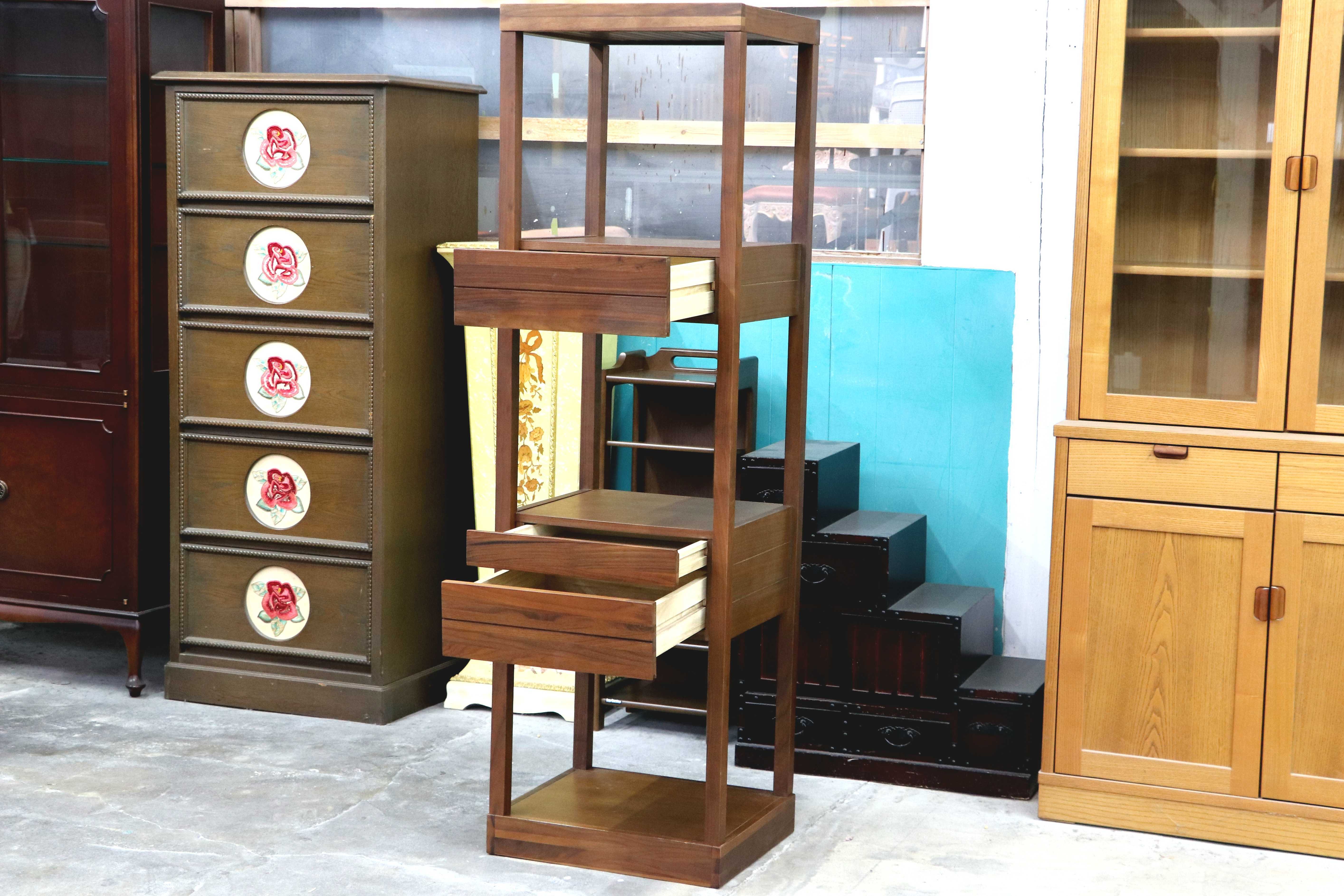 GMIK802○ウォールナット 飾り棚 縦長キャビネット ロングキャビネット 木製 キャビネット コーナーラック 多用途棚 ディスプレイラック