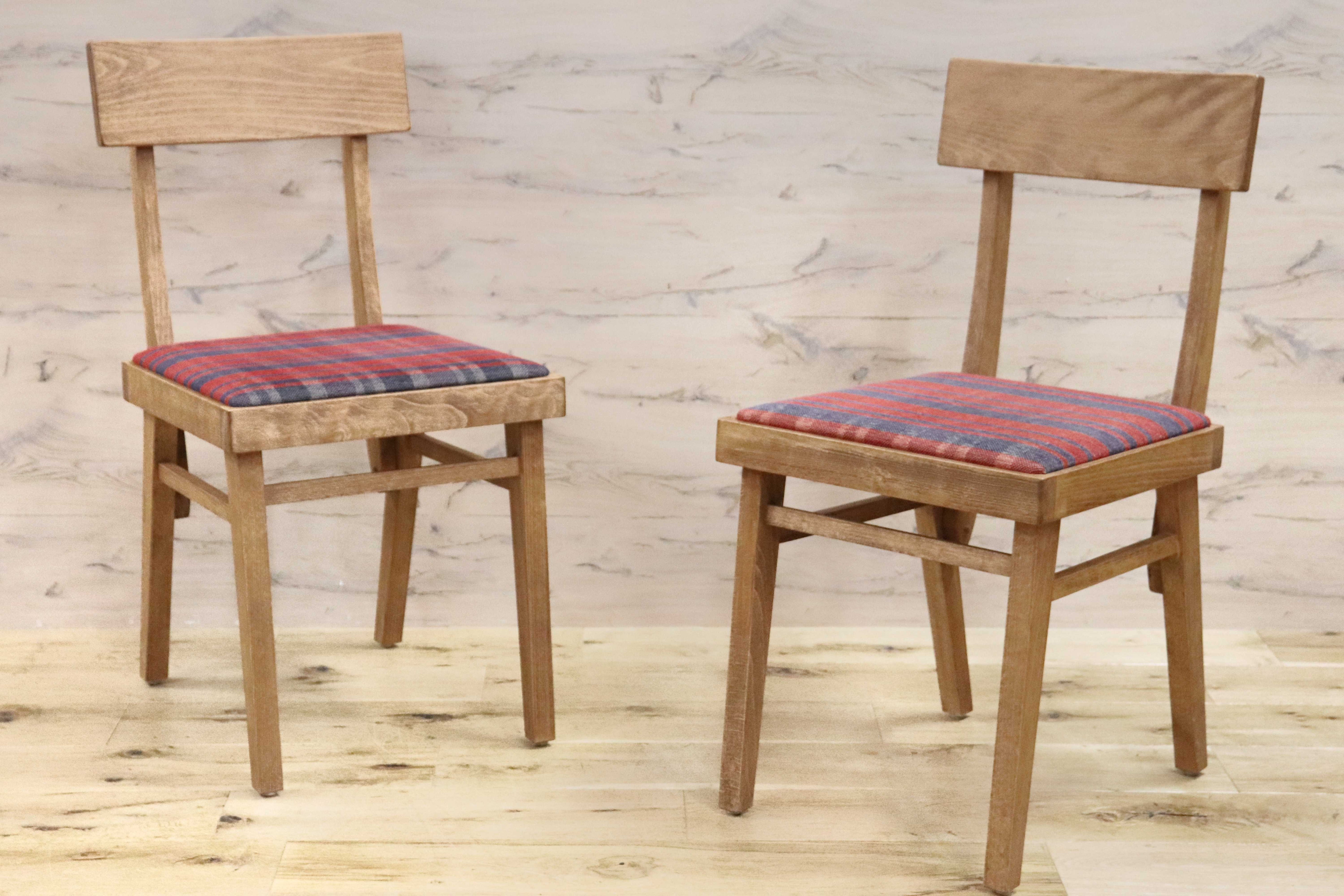 GMGH426A○Calore / カロレ 出雲 ダイニングチェア 椅子 2脚セット ファブリック マドラスチェック