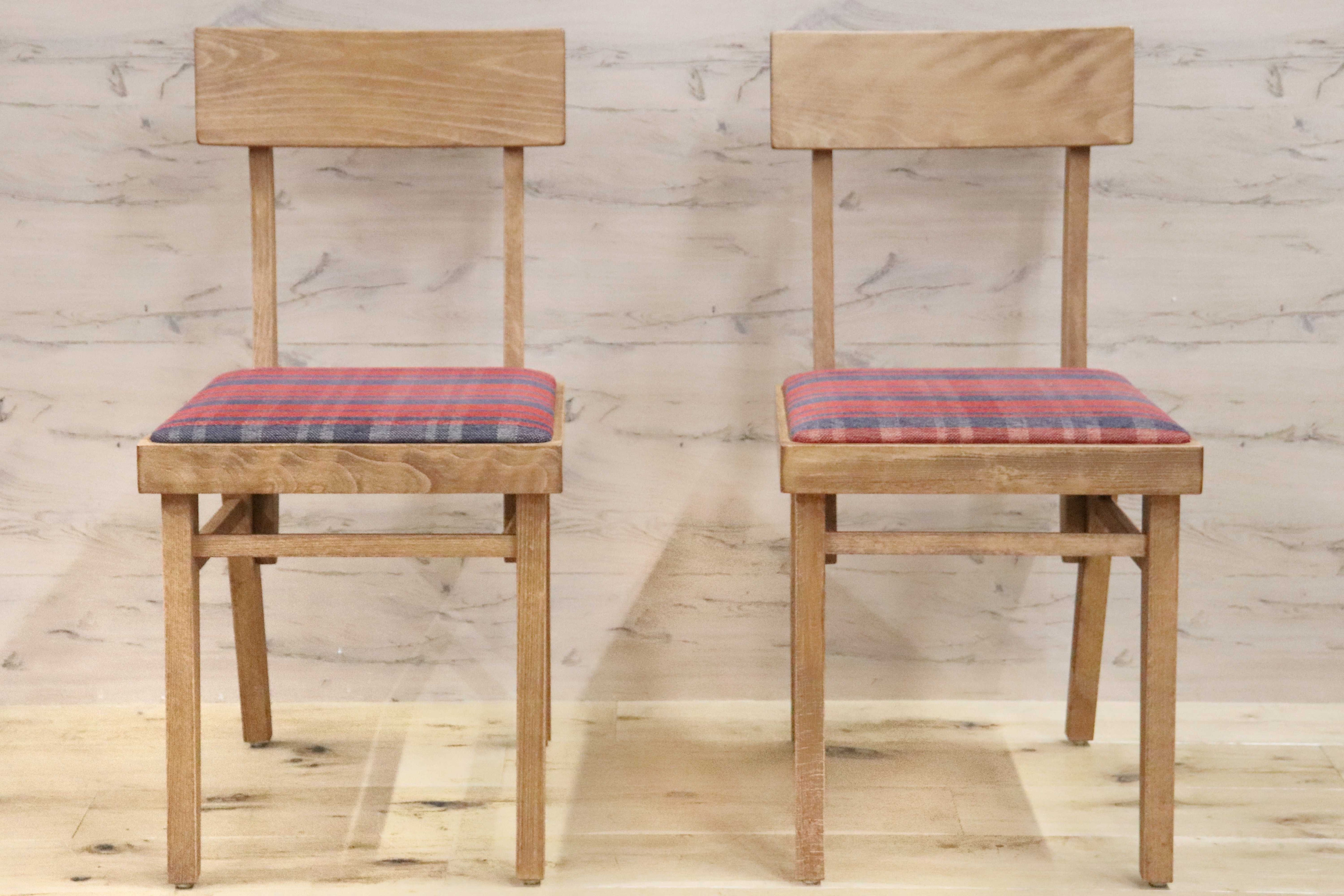 GMGH426A○Calore / カロレ 出雲 ダイニングチェア 椅子 2脚セット ファブリック マドラスチェック