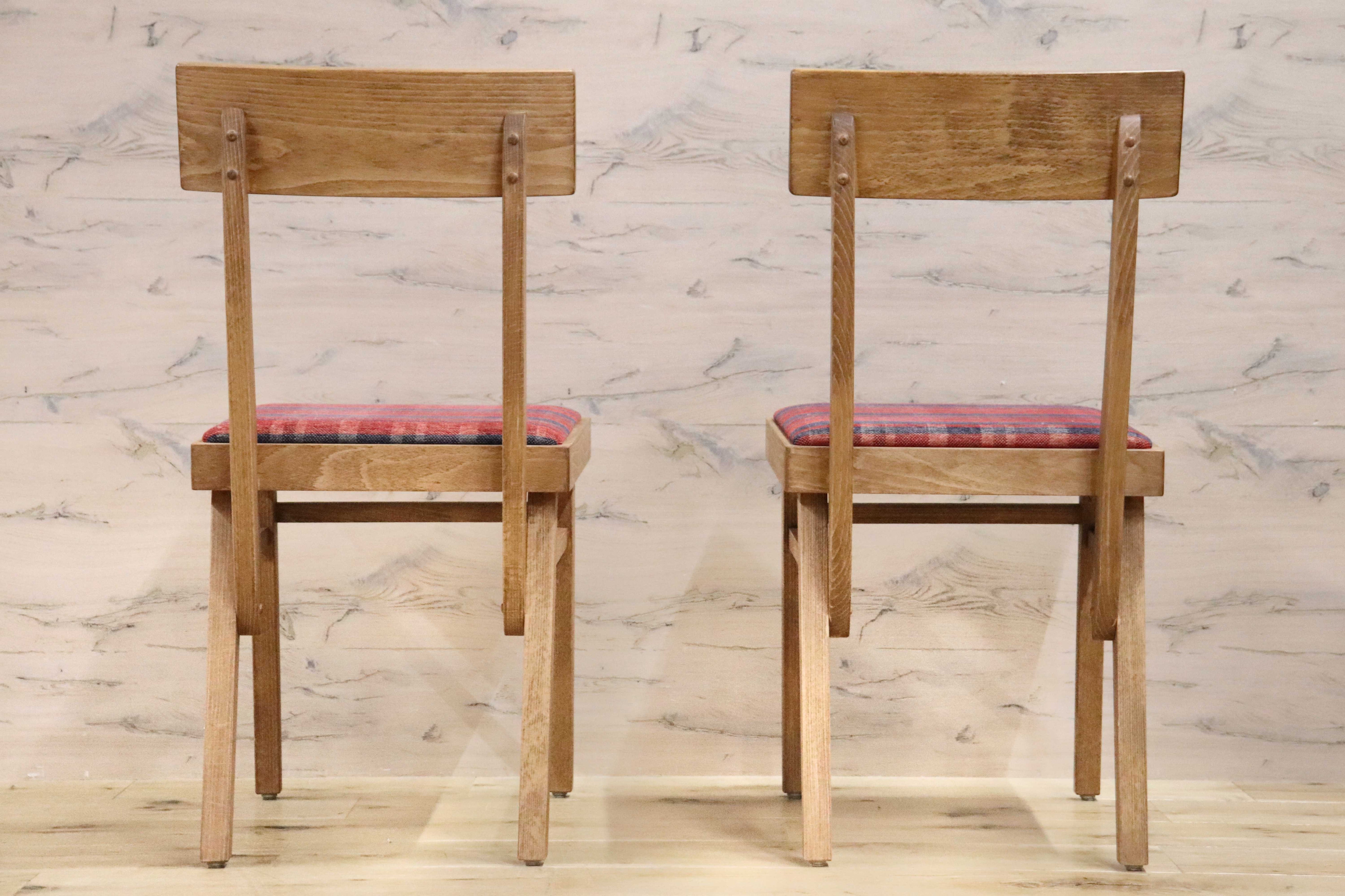 GMGH426B○Calore / カロレ 出雲 ダイニングチェア 椅子 2脚セット ファブリック マドラスチェック 美品