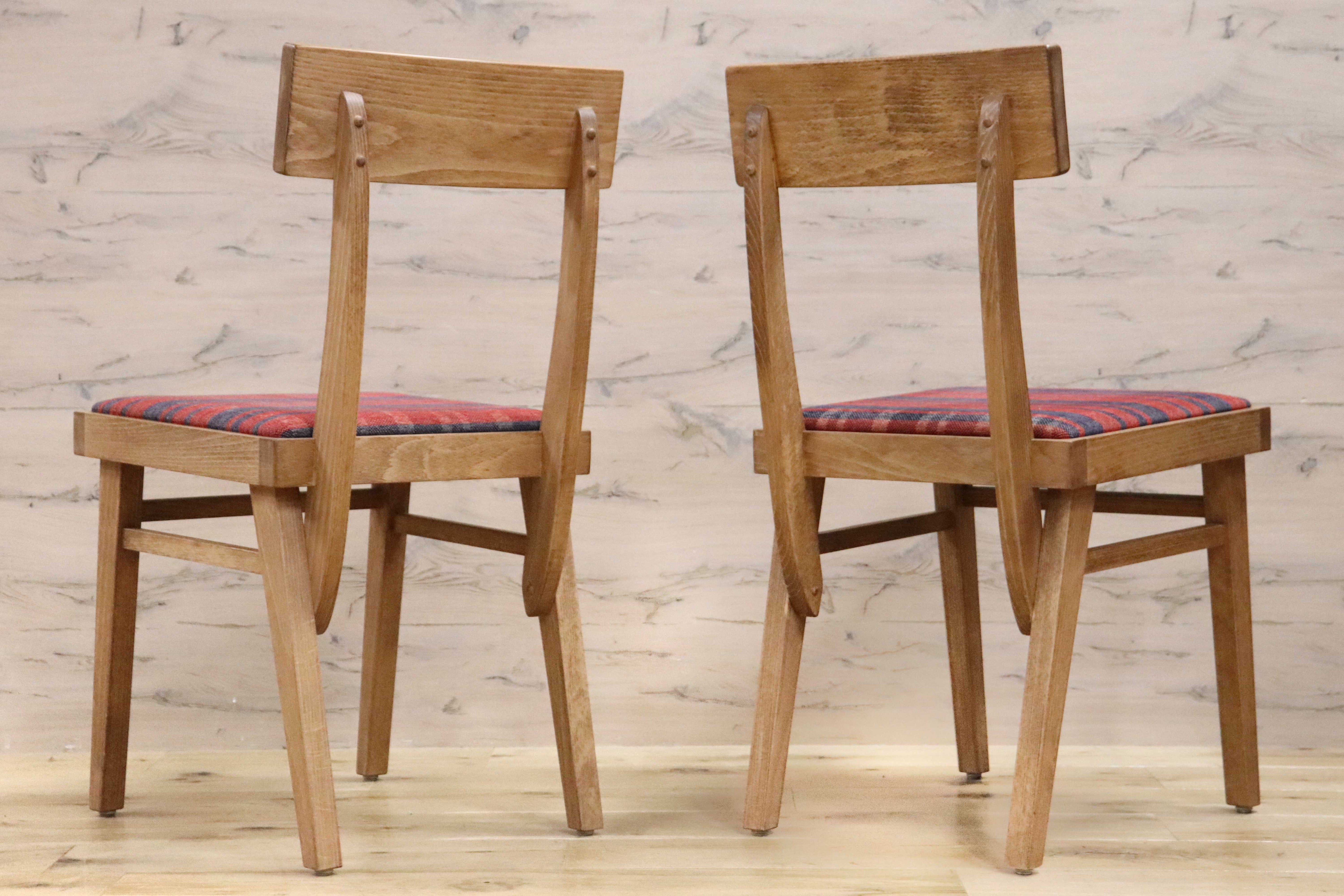 GMGH426B○Calore / カロレ 出雲 ダイニングチェア 椅子 2脚セット ファブリック マドラスチェック 美品