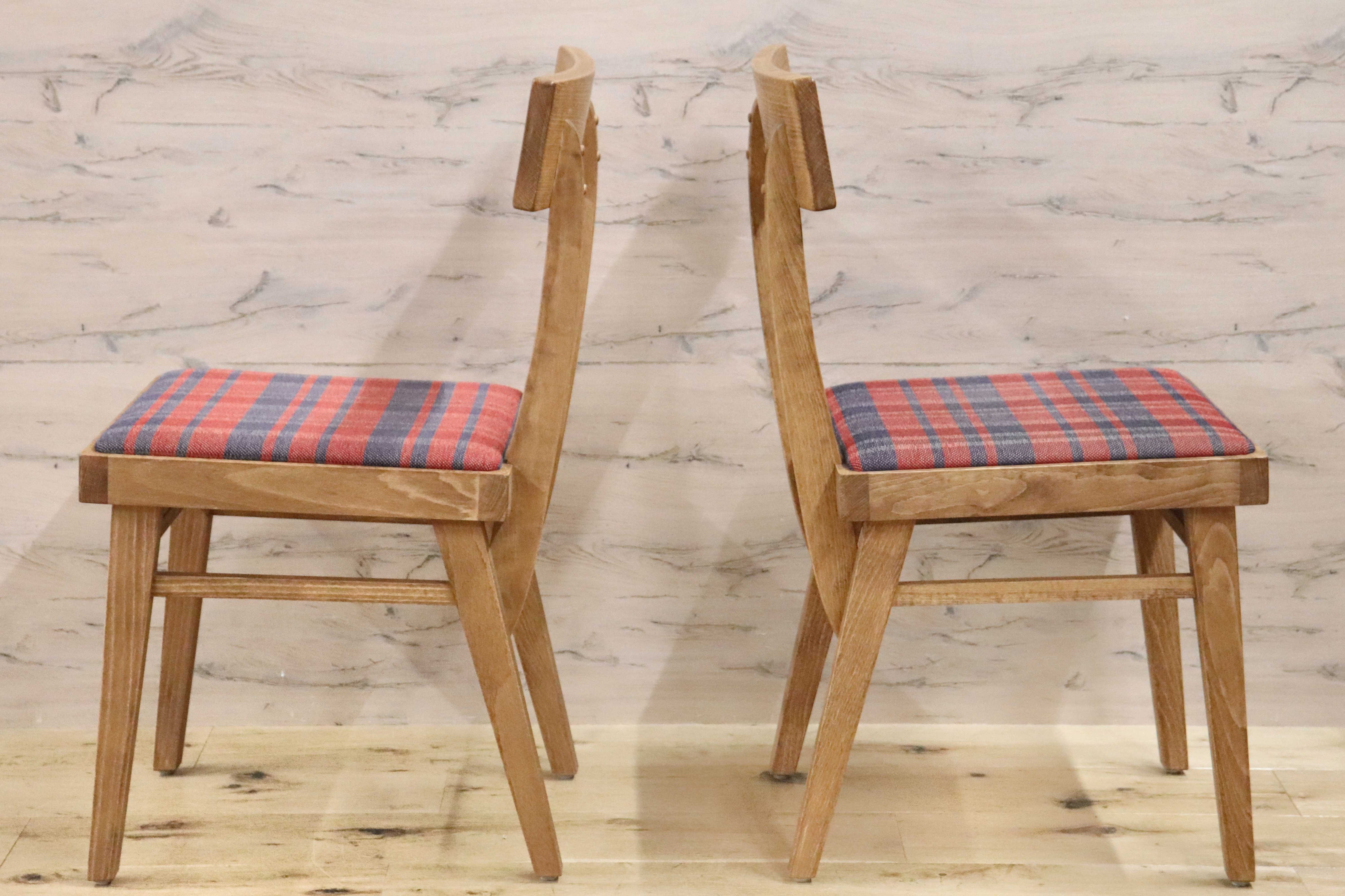 GMGH426C○Calore / カロレ 出雲 ダイニングチェア 椅子 2脚セット ファブリック マドラスチェック