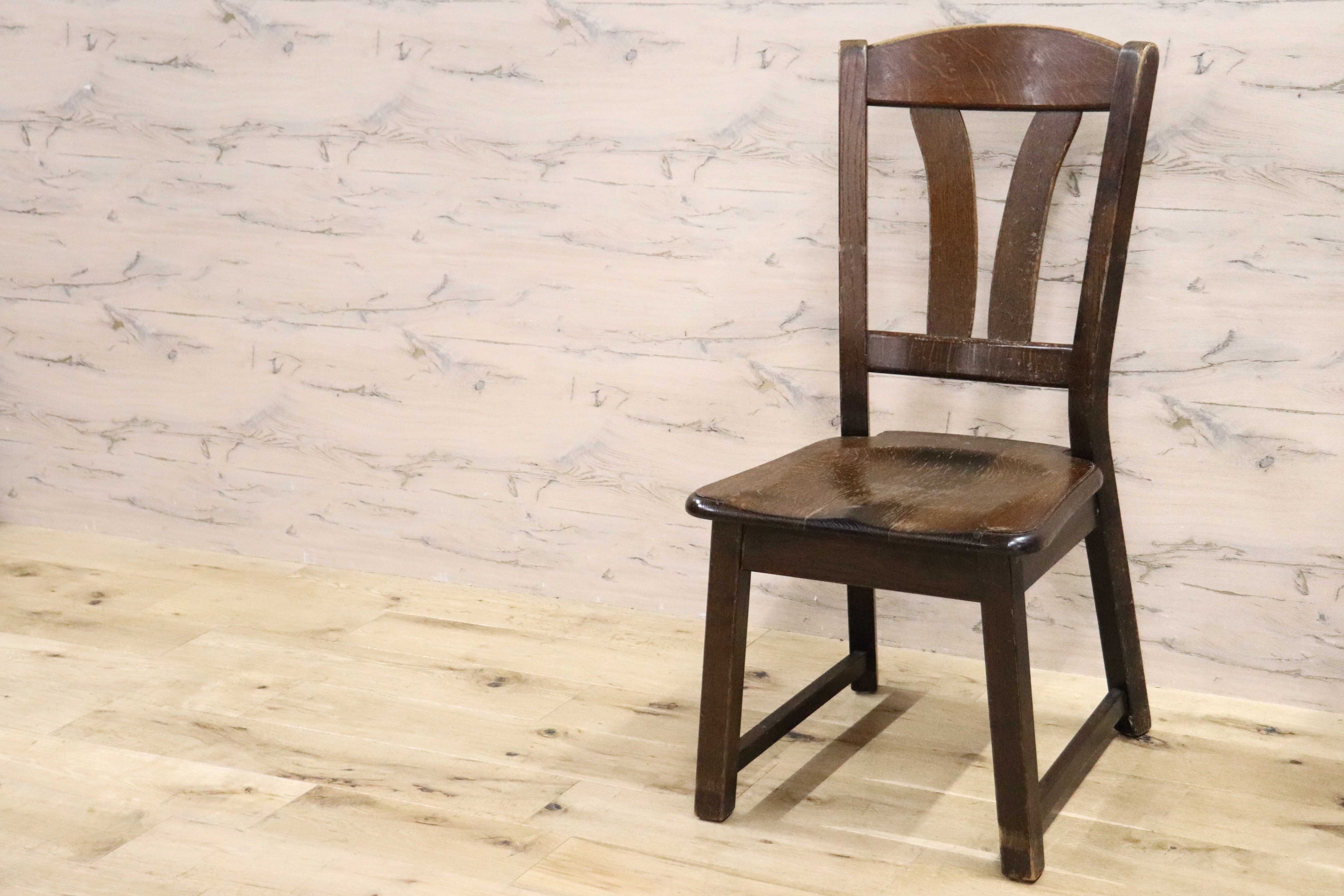 GMGH454A○オランダ製 ダッチカントリー ダイニングチェア 椅子 店舗什器 オーク無垢材 カントリー ヴィンテージ