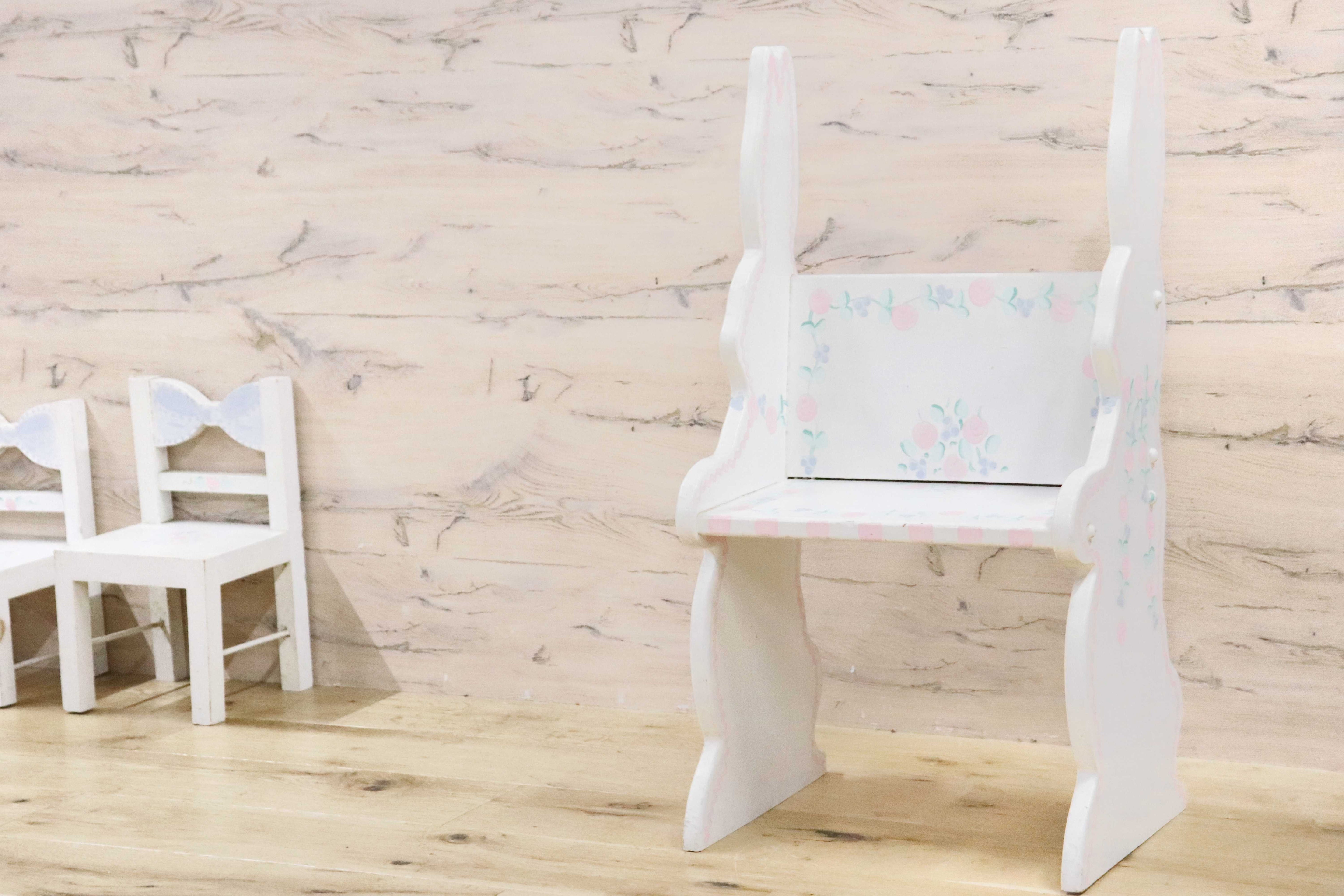 GMGH413○飾り棚 本棚 ベビー家具 キッズ バラ柄 うさぎ カントリー メルヘン 輸入雑貨 オブジェ アメリカ製