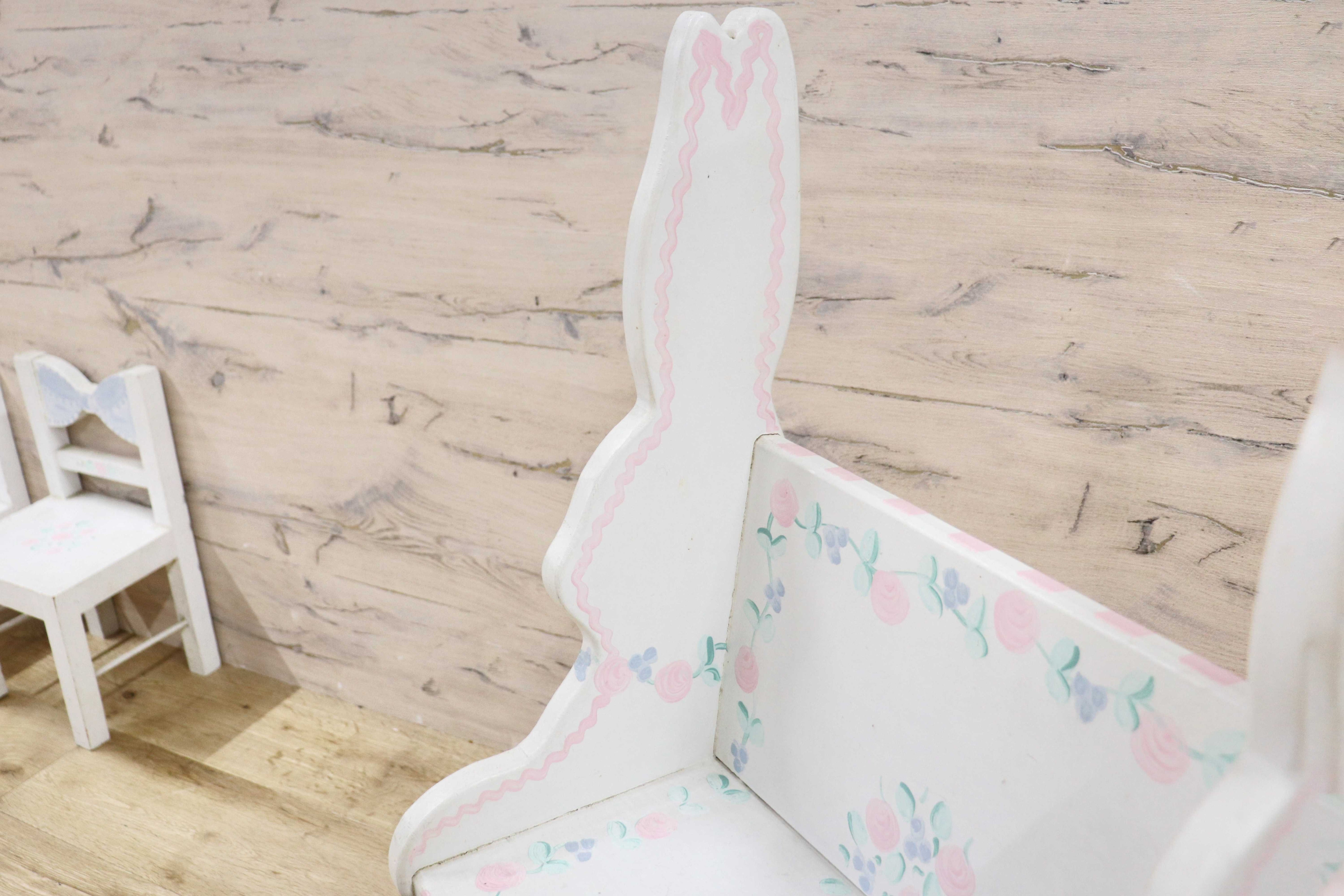 GMGH413○飾り棚 本棚 ベビー家具 キッズ バラ柄 うさぎ カントリー メルヘン 輸入雑貨 オブジェ アメリカ製