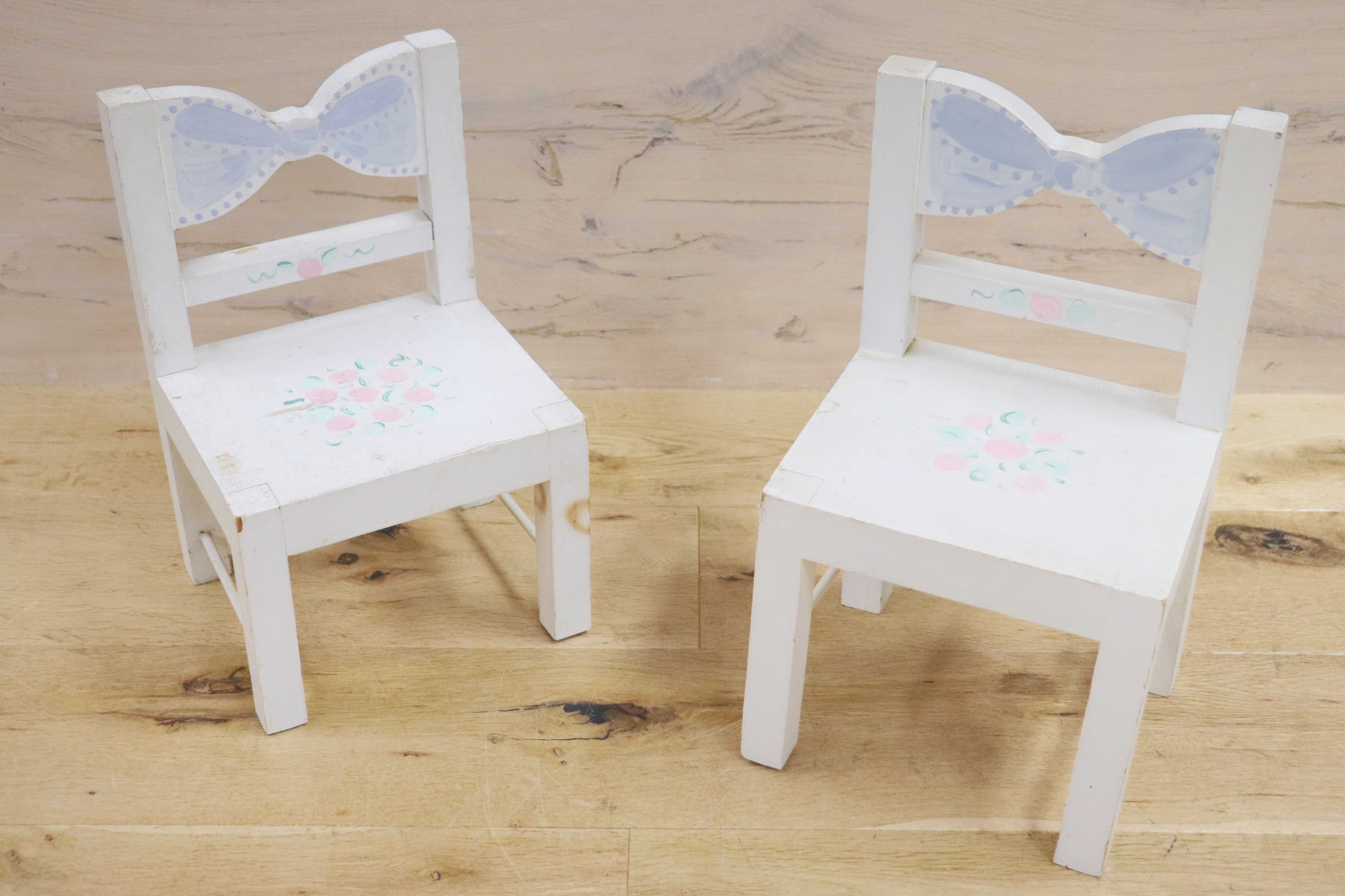 GMGH413○飾り棚 お人形用椅子 ベビー家具 キッズ家具 バラ柄 リボン カントリー メルヘン 輸入雑貨 アメリカ製