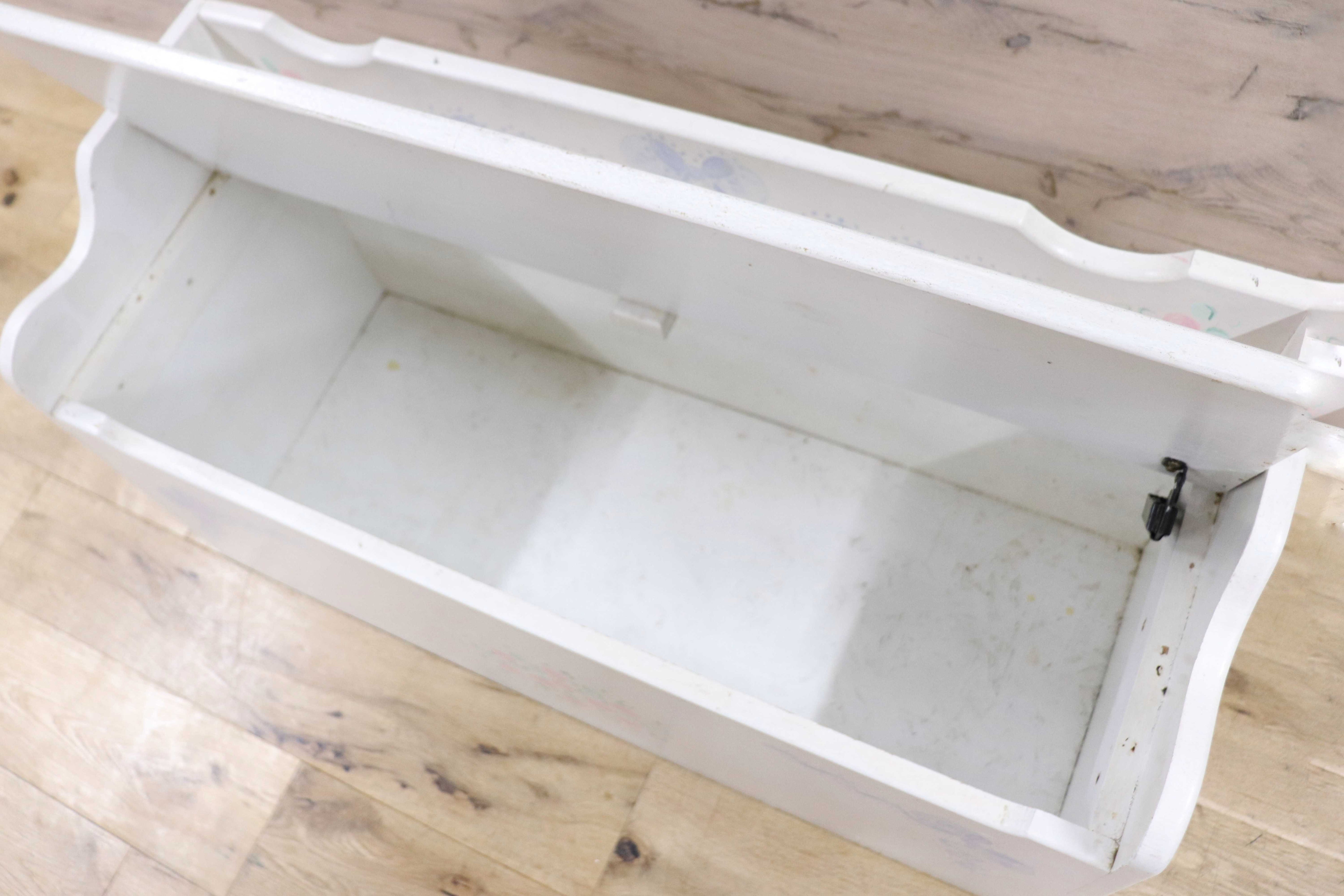 GMGH413○収納ボックス おもちゃ箱 ベビー家具 キッズ家具 バラ柄 リボン カントリー メルヘン 輸入雑貨 アメリカ製 アンティーク