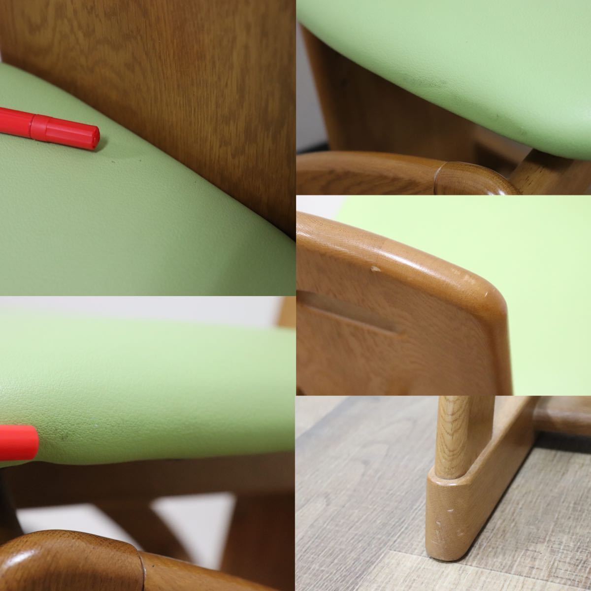 GMGH94○karimoku / カリモク キッズチェア 学習椅子 デスクチェア 椅子 高さ調整機能 グリーン 北欧スタイル 国産家具