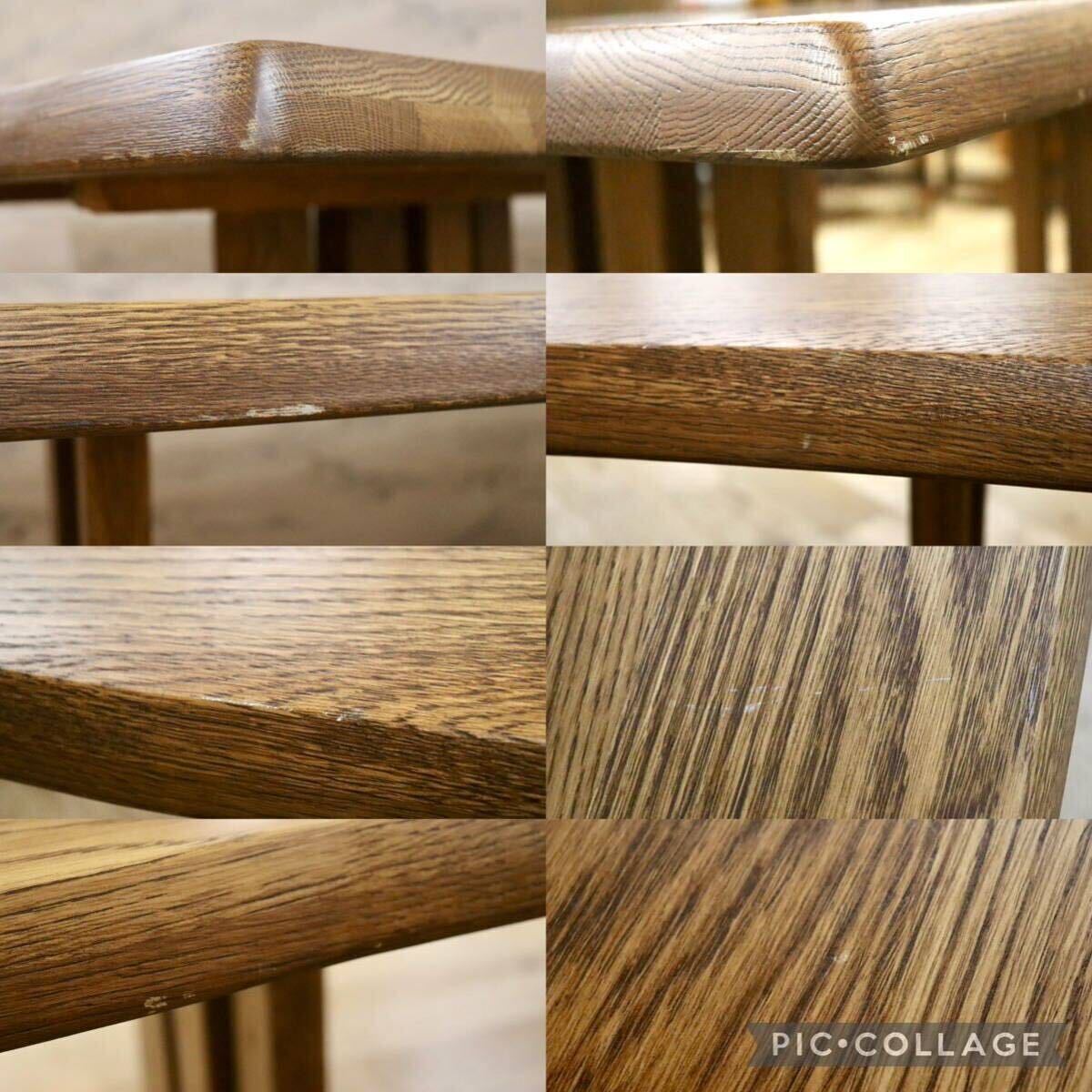 GMHH78○オーク無垢材 ダイニングテーブル 食卓テーブル 作業台 机 なぐり加工 和モダン ナチュラル カントリー レトロ 古民家 定価約15万