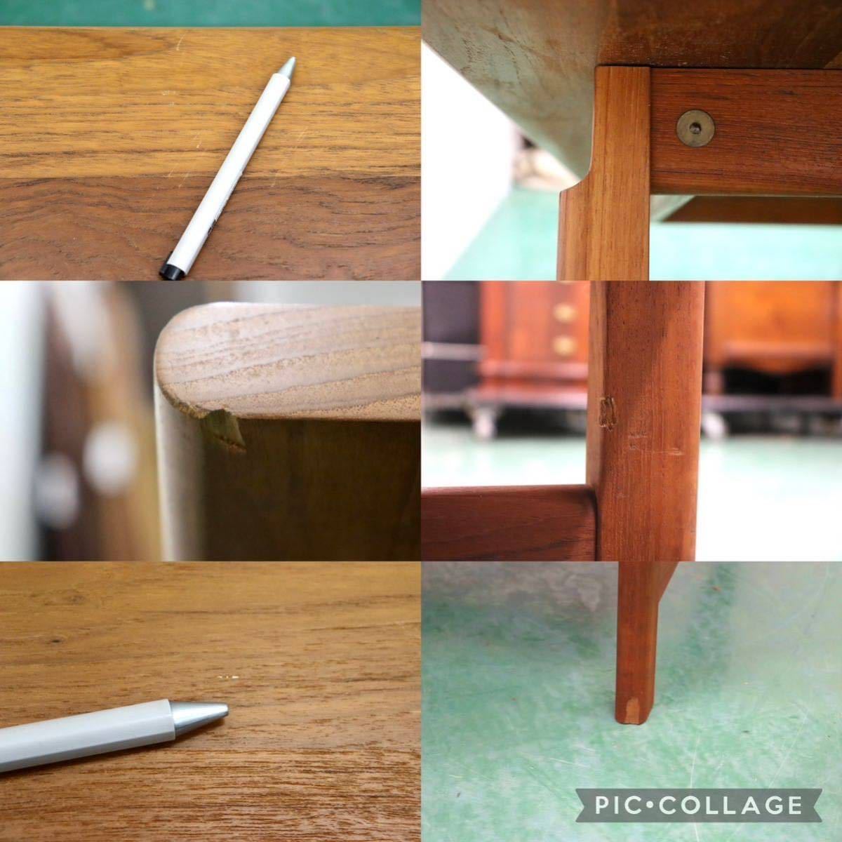 GMGT113○北欧家具 ヴィンテージ センターテーブル リビングテーブル コーヒーテーブル ローテーブル チーク材 無垢 デンマーク